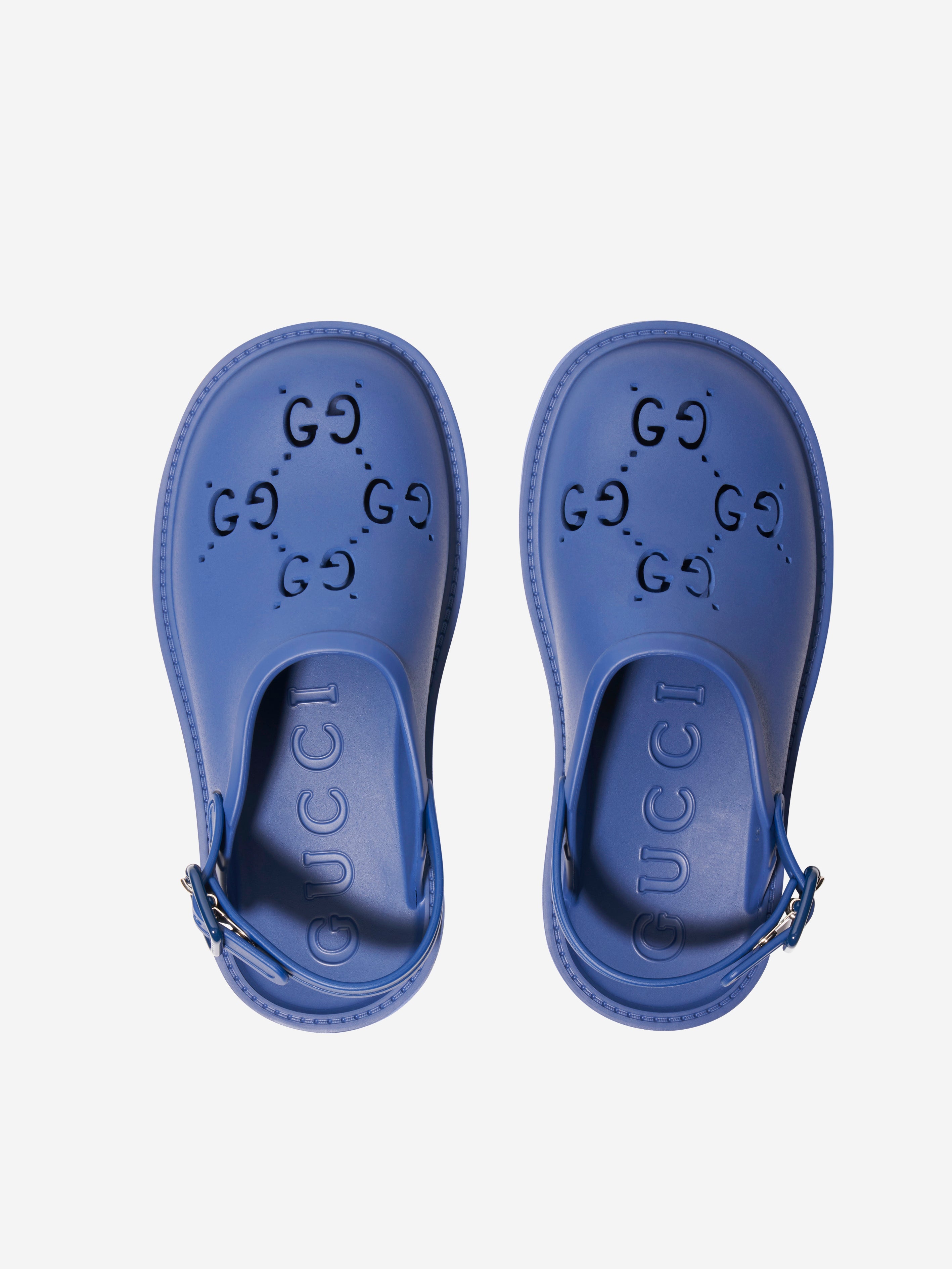 Kids GG Rubber Sandals in Blue