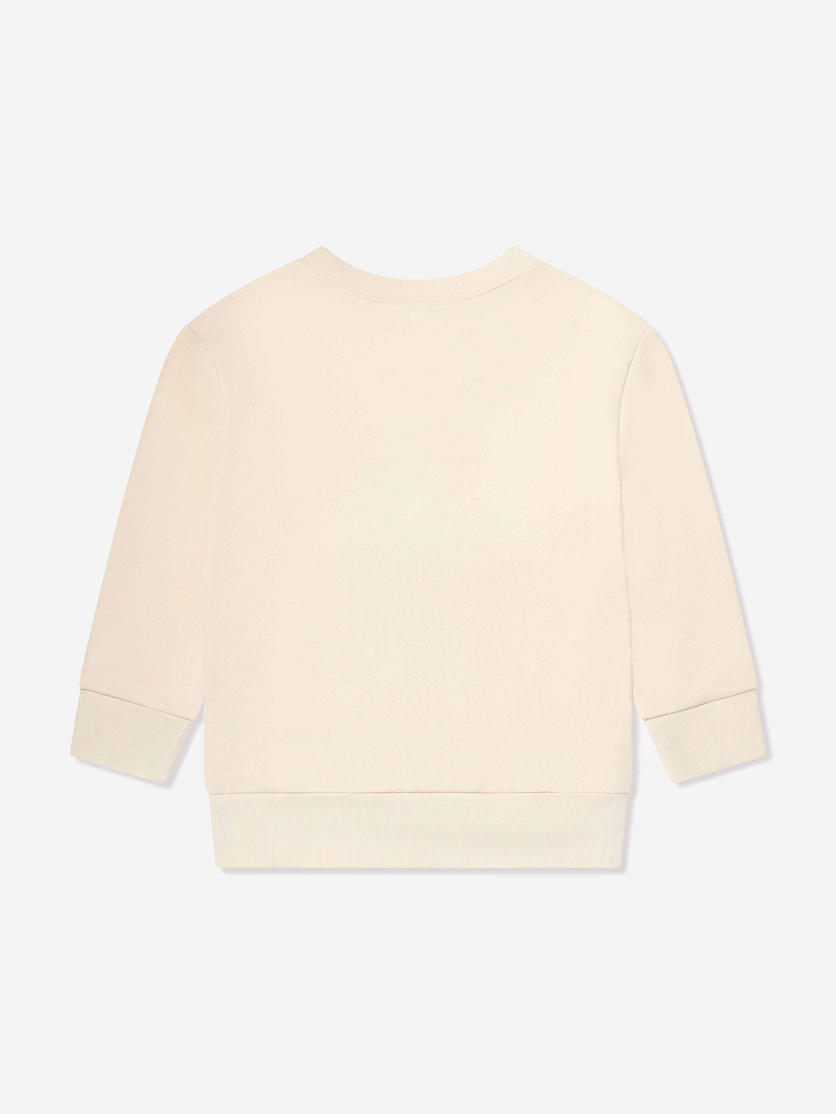 Kids Cat Print Sweatshirt in Cream