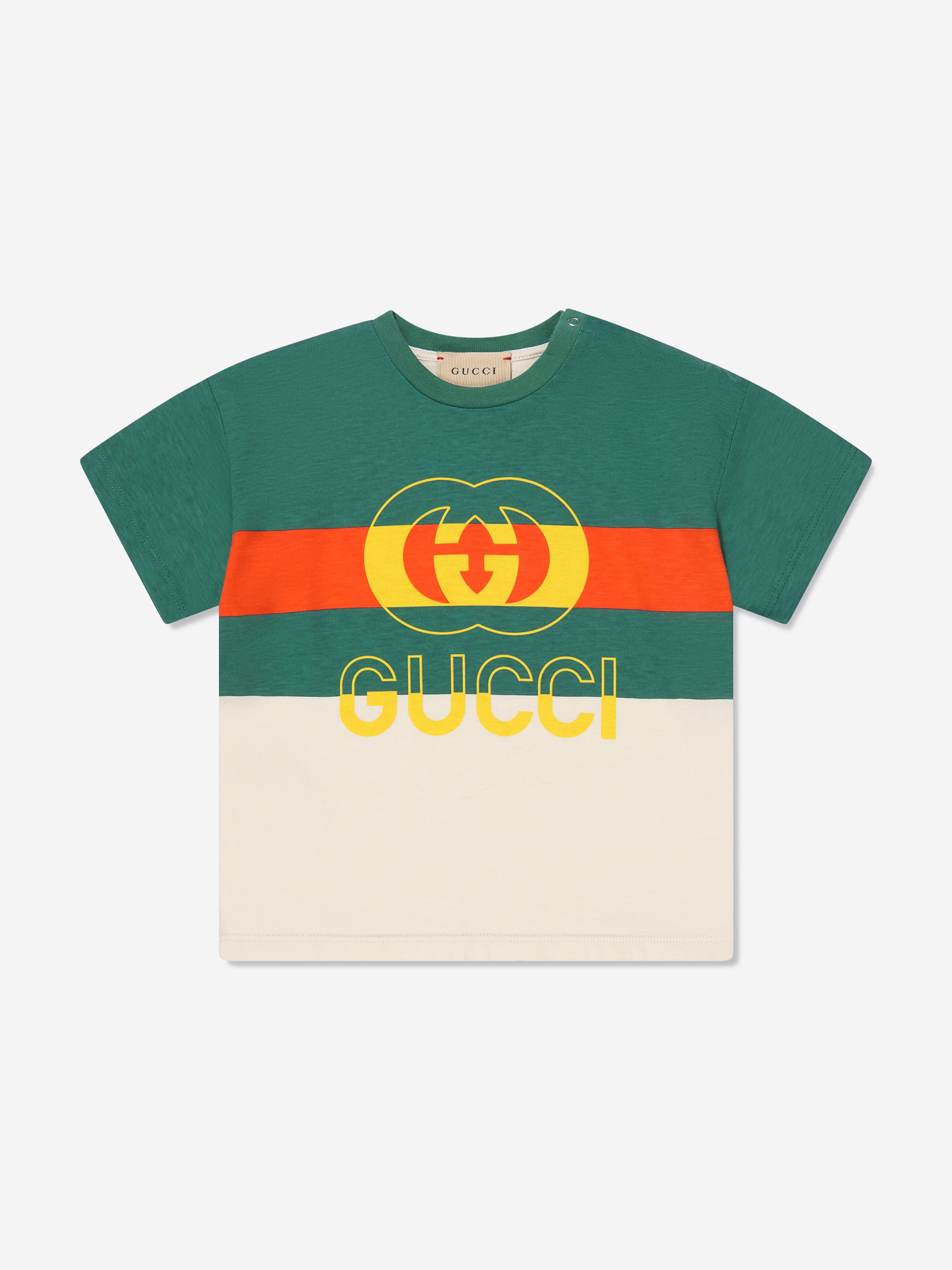 Baby Striped Logo T-Shirt in Ivory