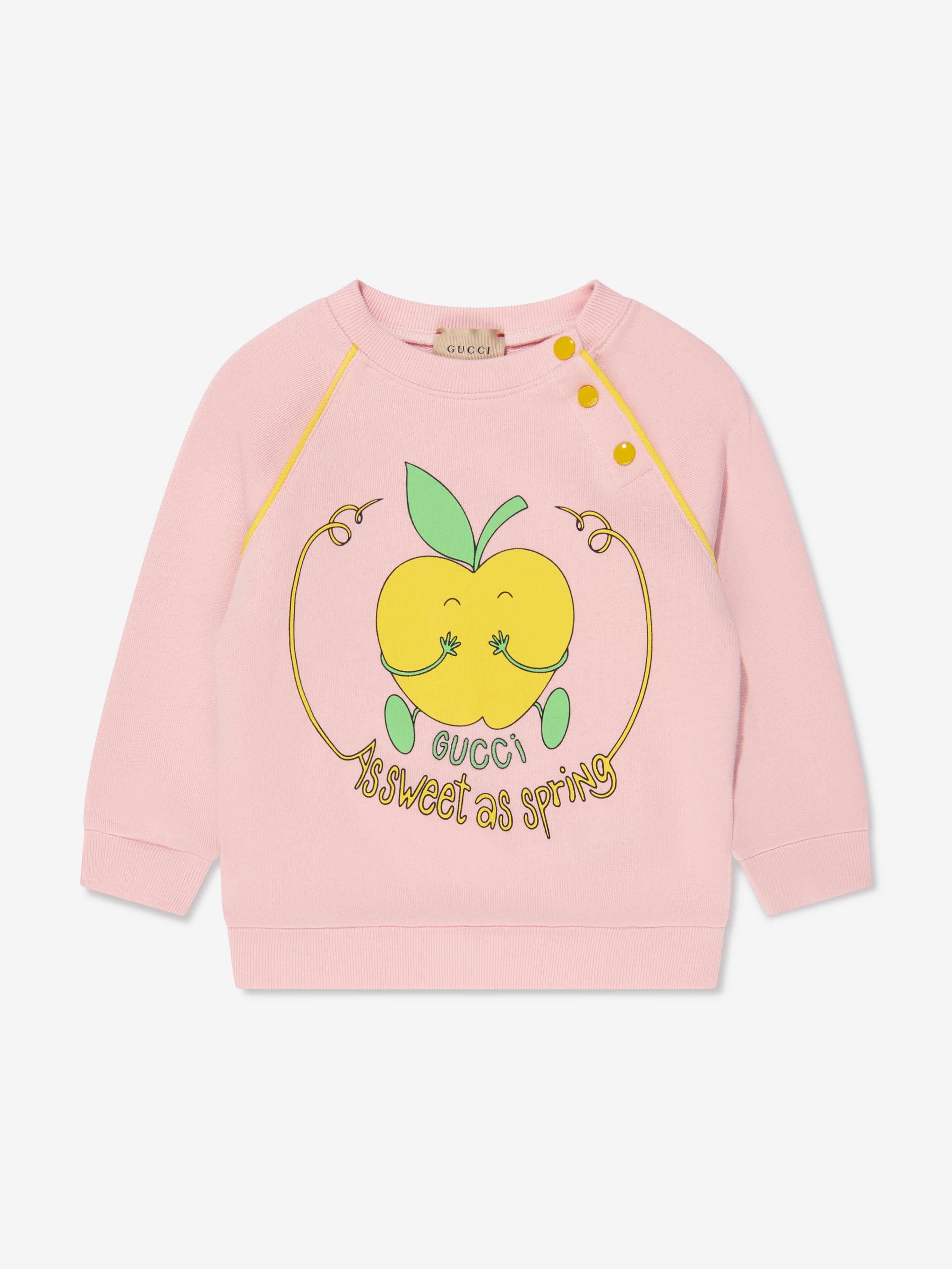 Baby Girls Apple Sweatshirt in Pink
