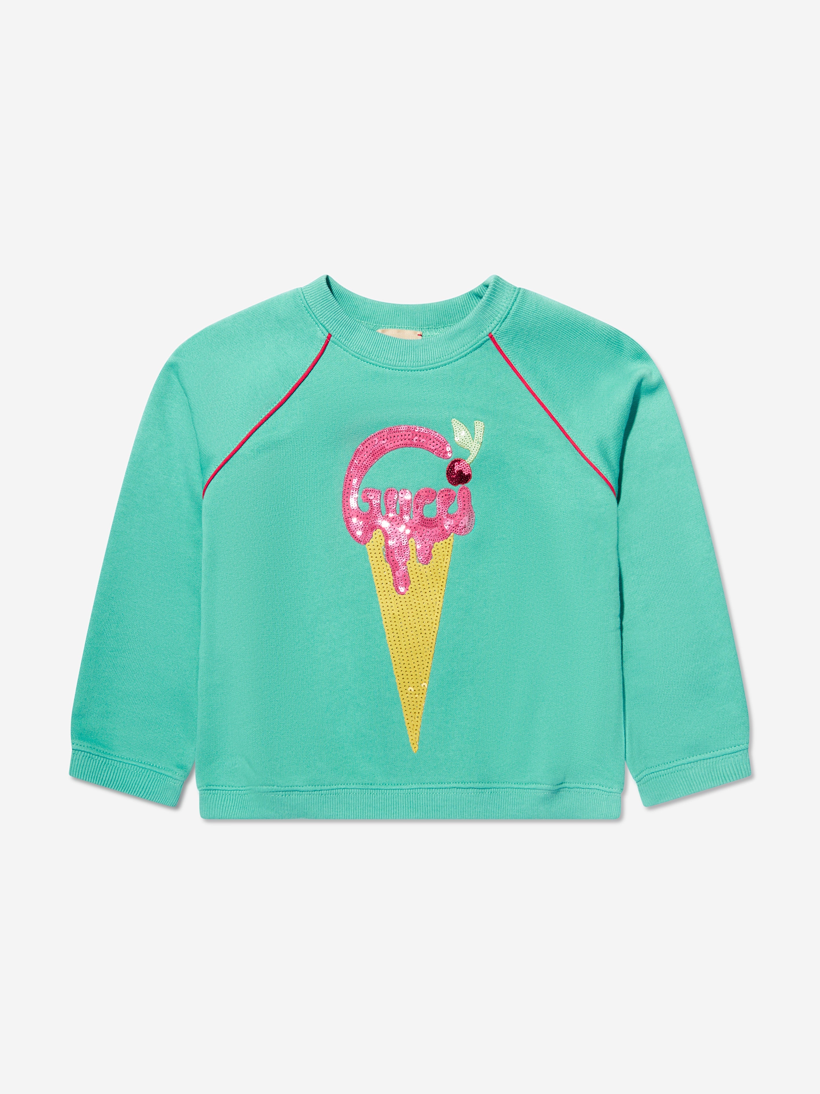 Girls Ice Cream Sweatshirt in Turquoise