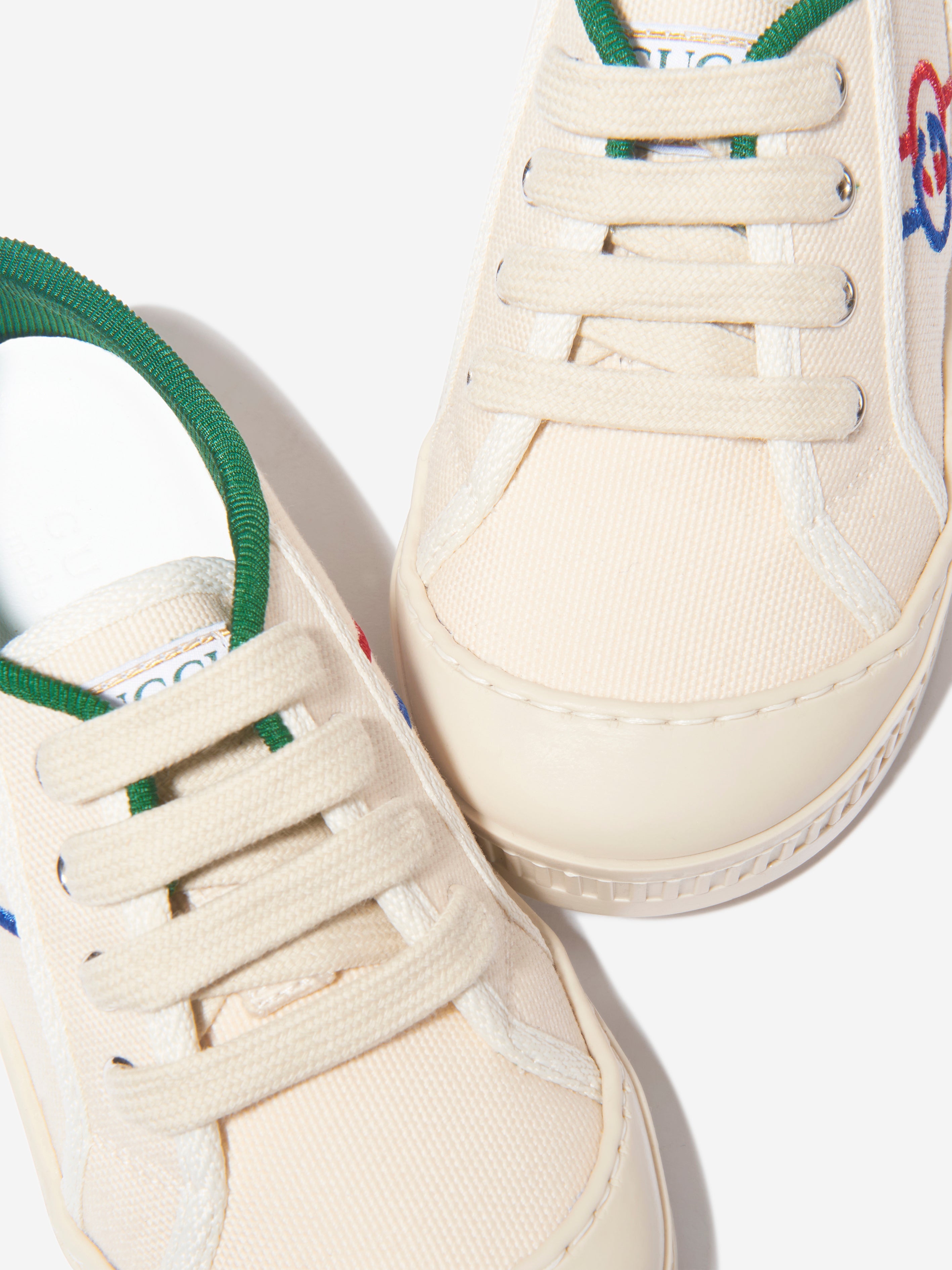Kids GG Tennis Trainers in White