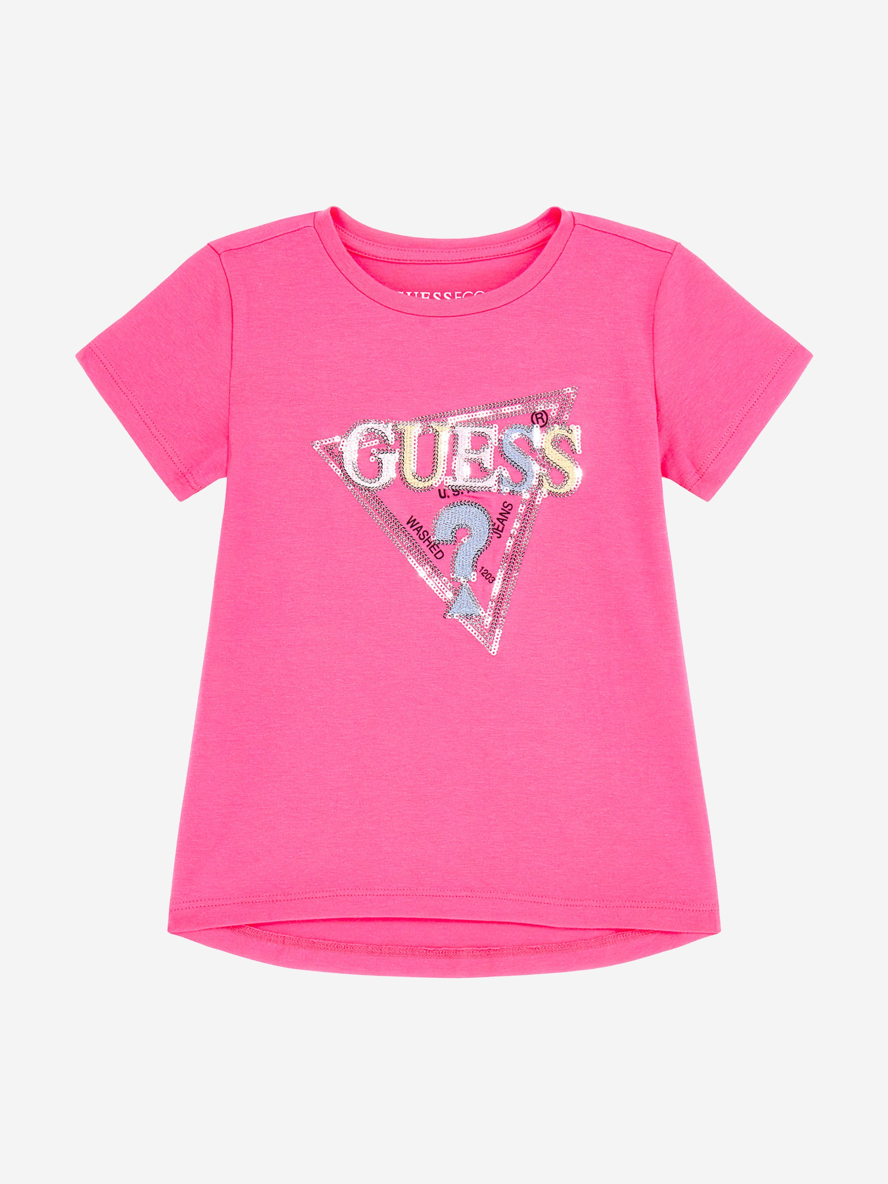 Guess Girls Logo T-Shirt in Pink
