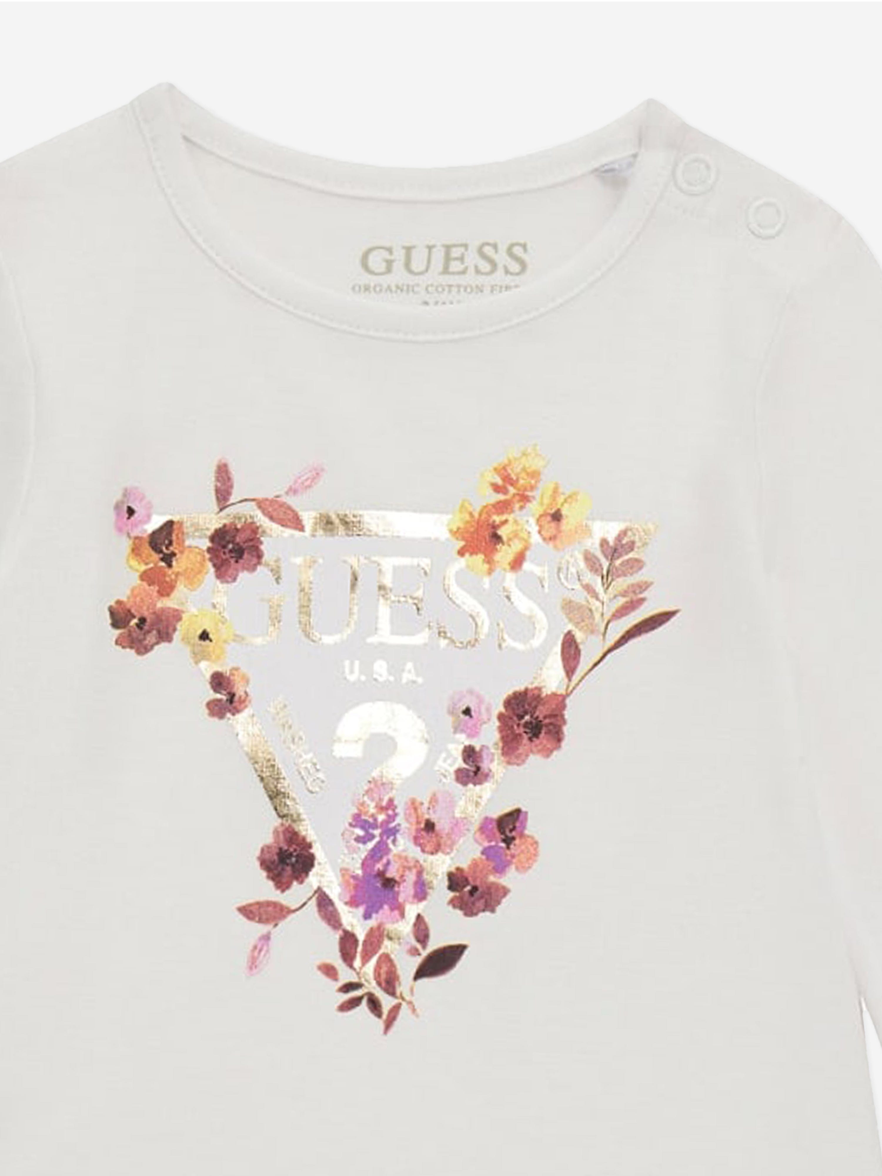 Baby Girls Long Sleeve Logo T-Shirt in White