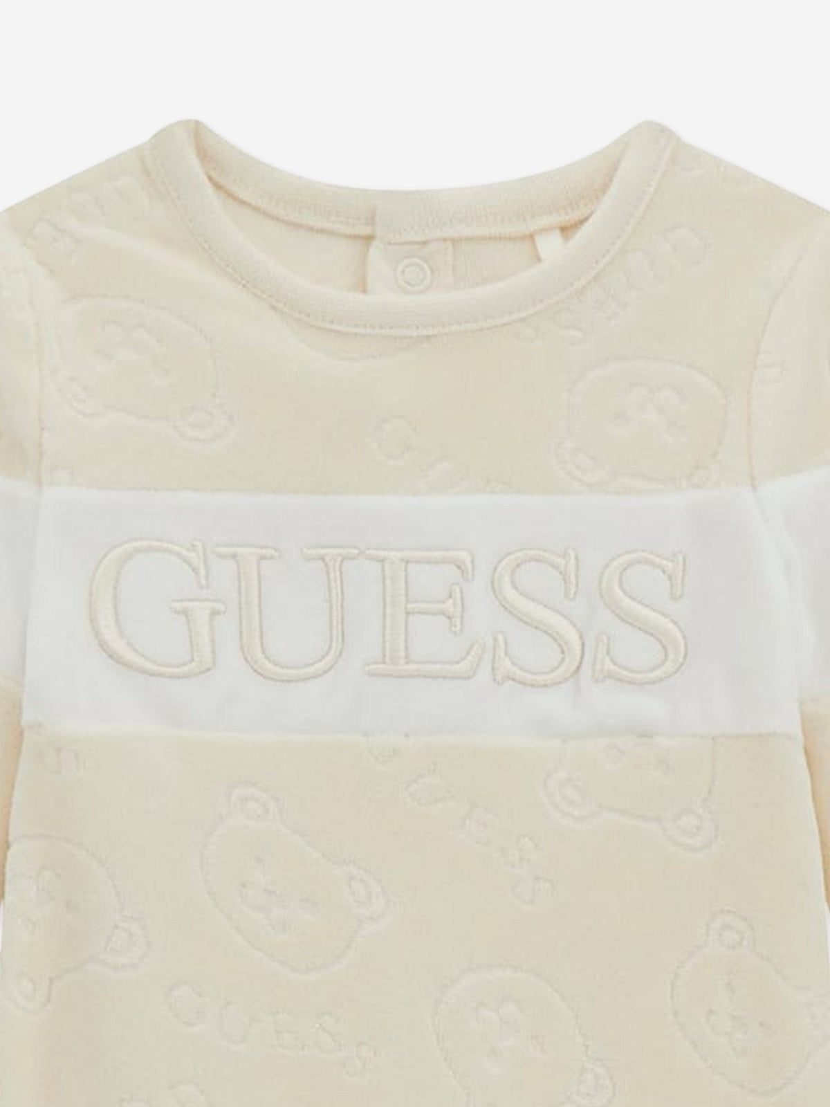 Barboteuse Guess bébé en chenille Teddy ivoire