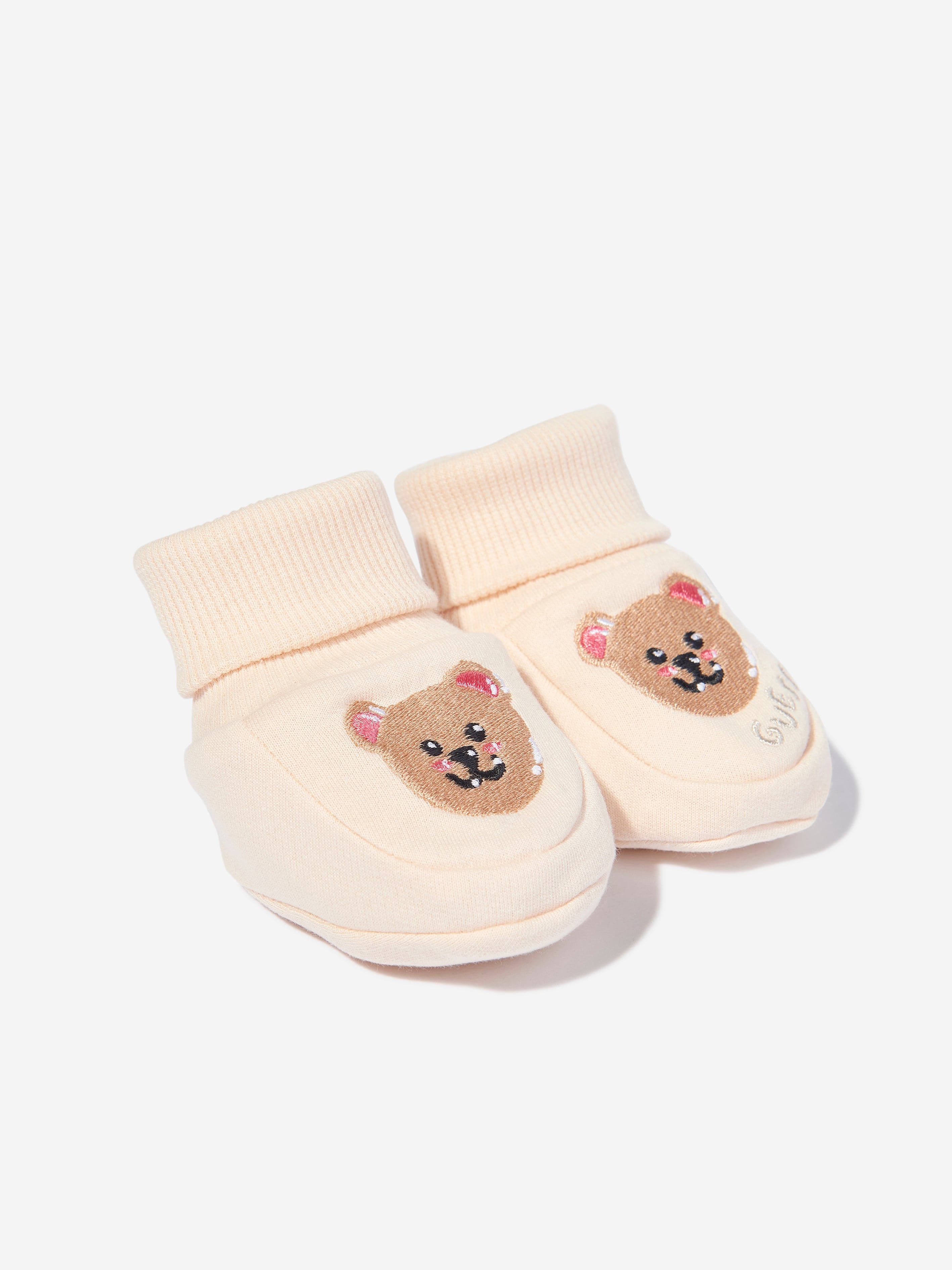 Guess Baby Teddy Bear Booties in Beige