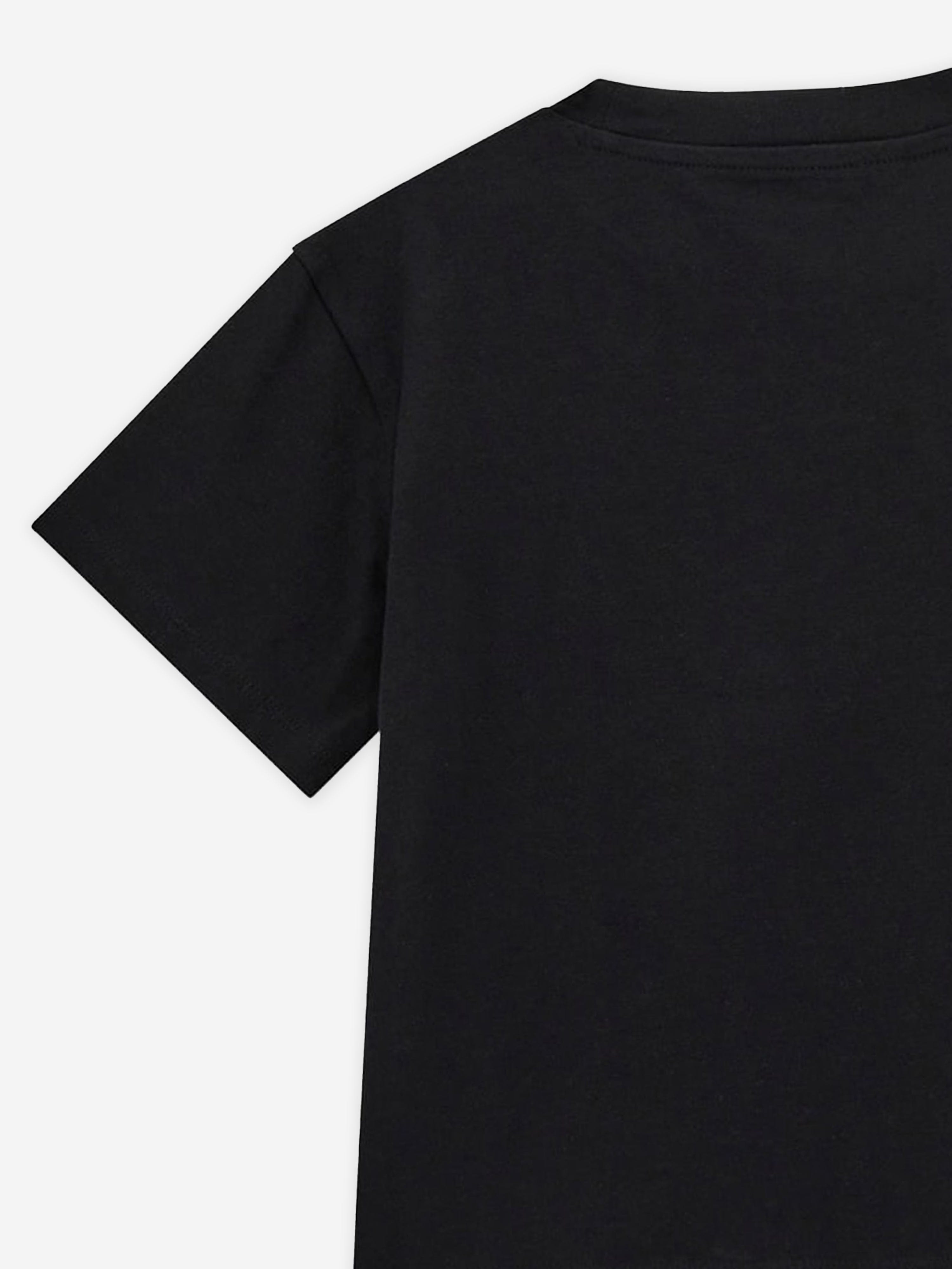 Girls Diamante Logo T-Shirt in Black