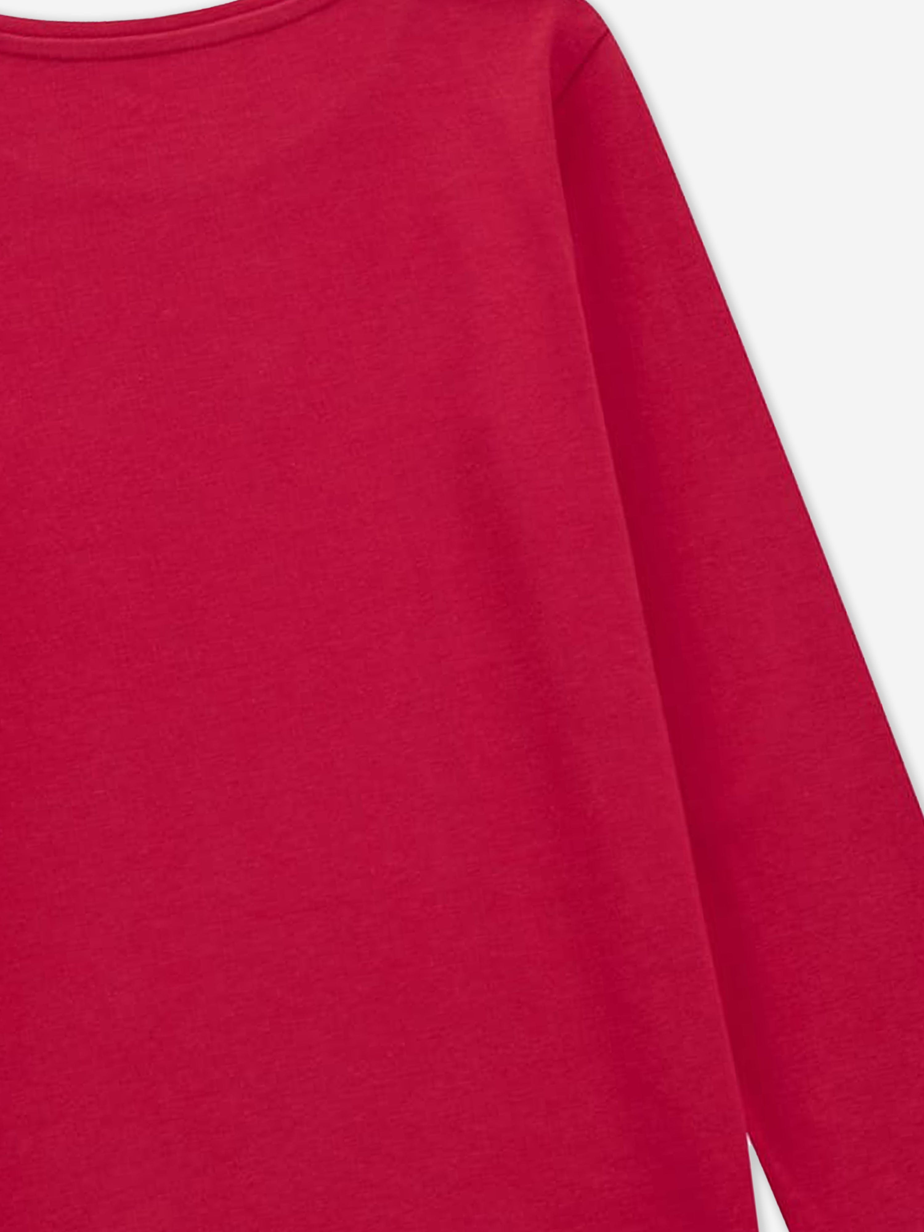 Girls Long Sleeve Logo T-Shirt in Pink