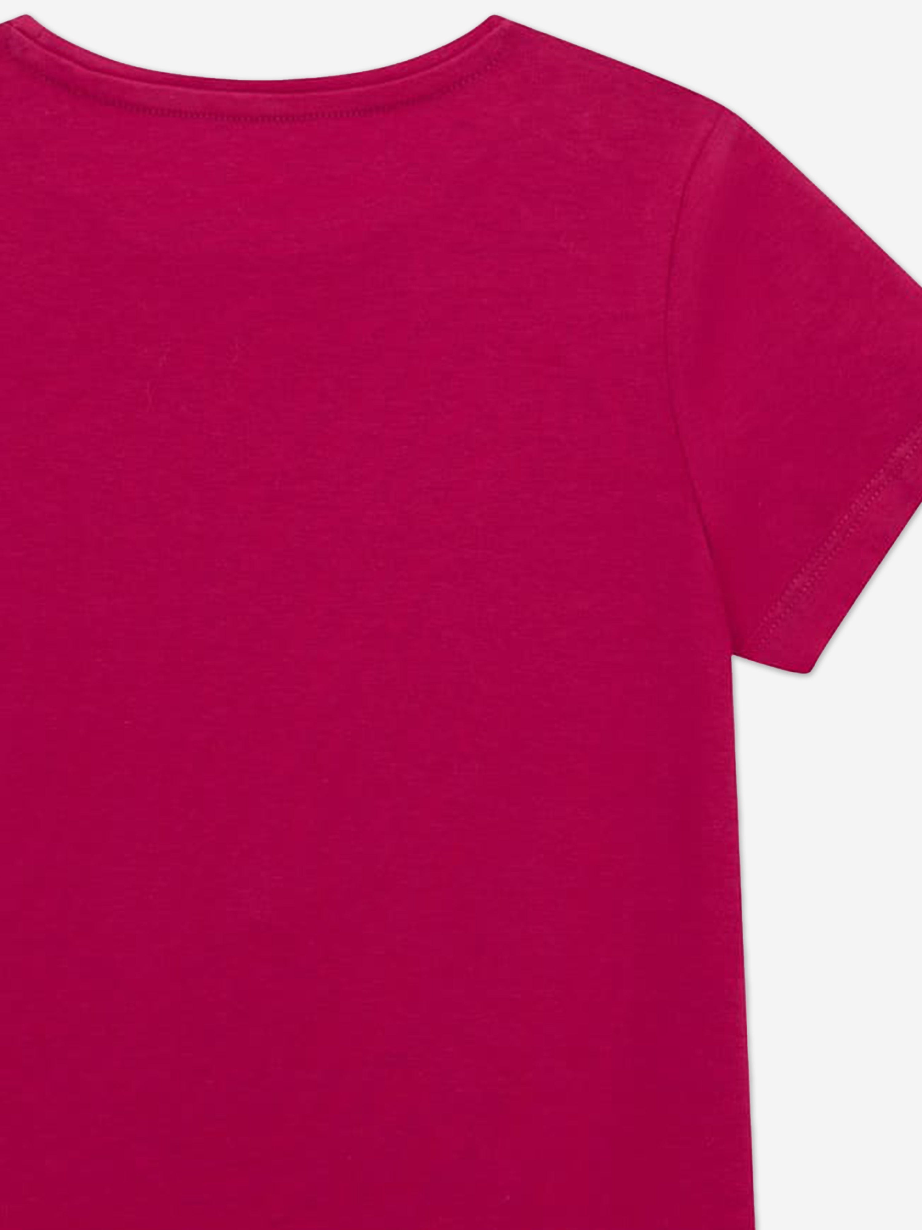 Guess Girls Logo Print T-Shirt in Pink