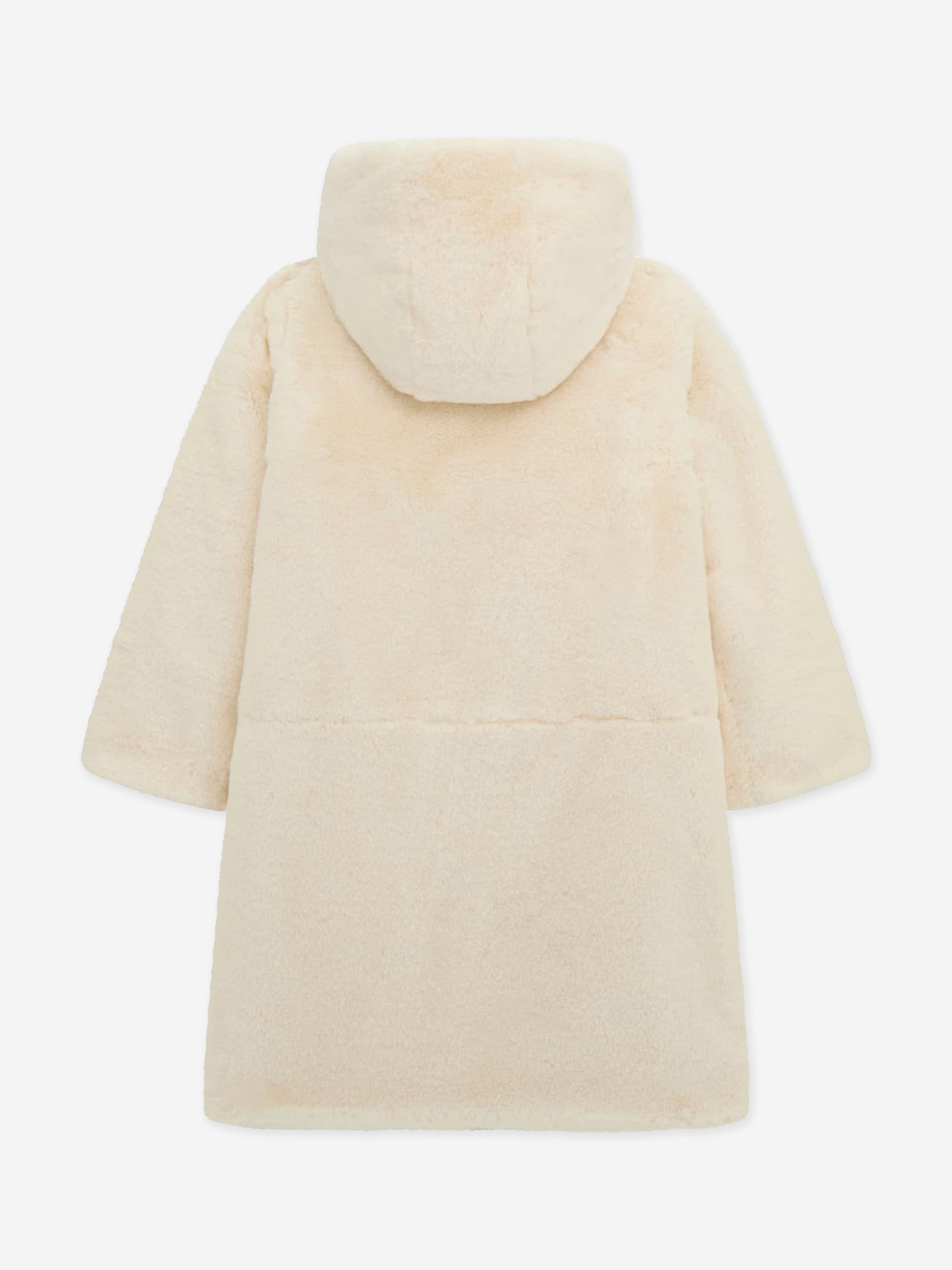 Girls Hooded Reversible Coat in Ivory