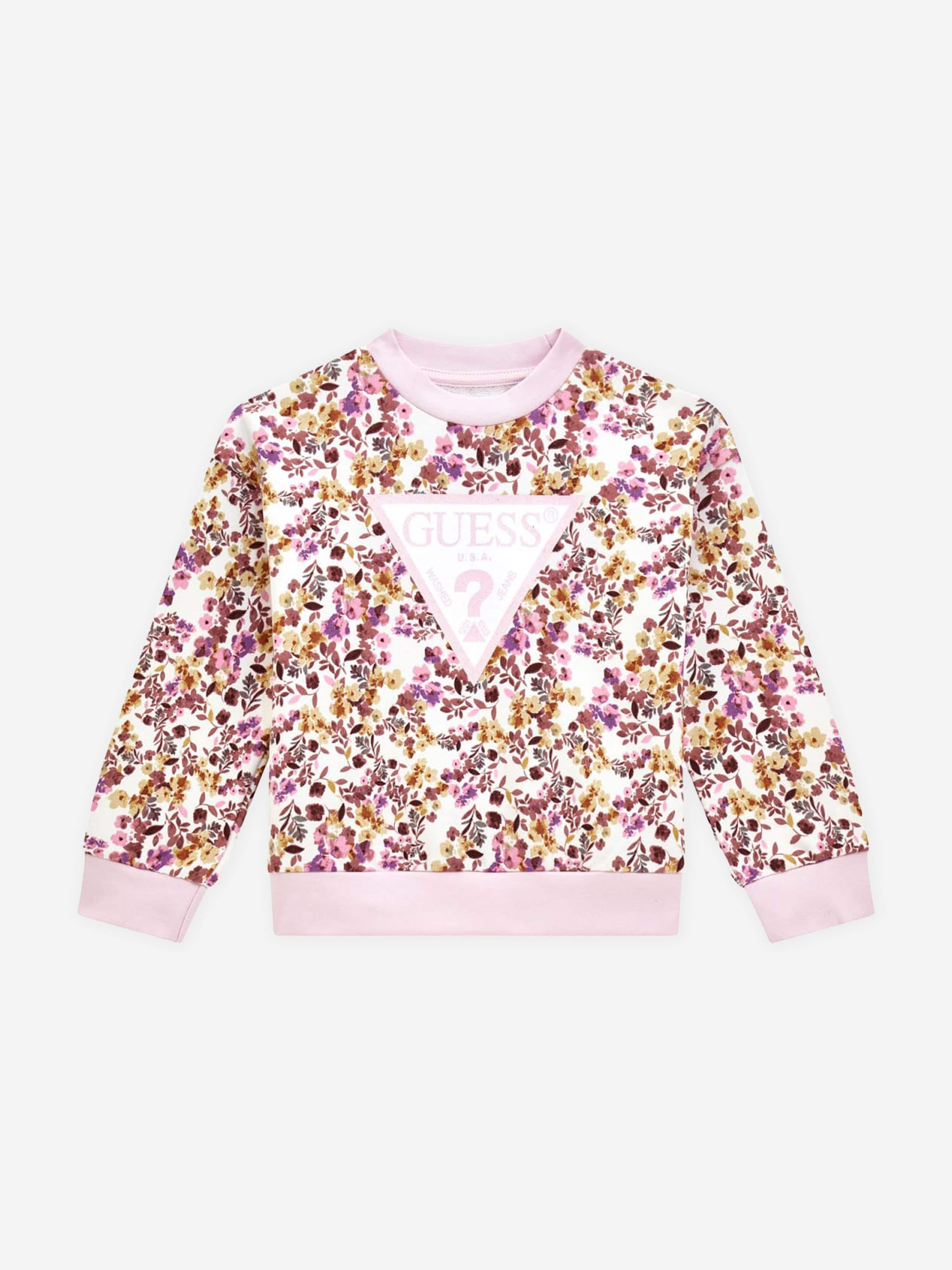 Girls Floral Logo Sweatshirt in Multicolour