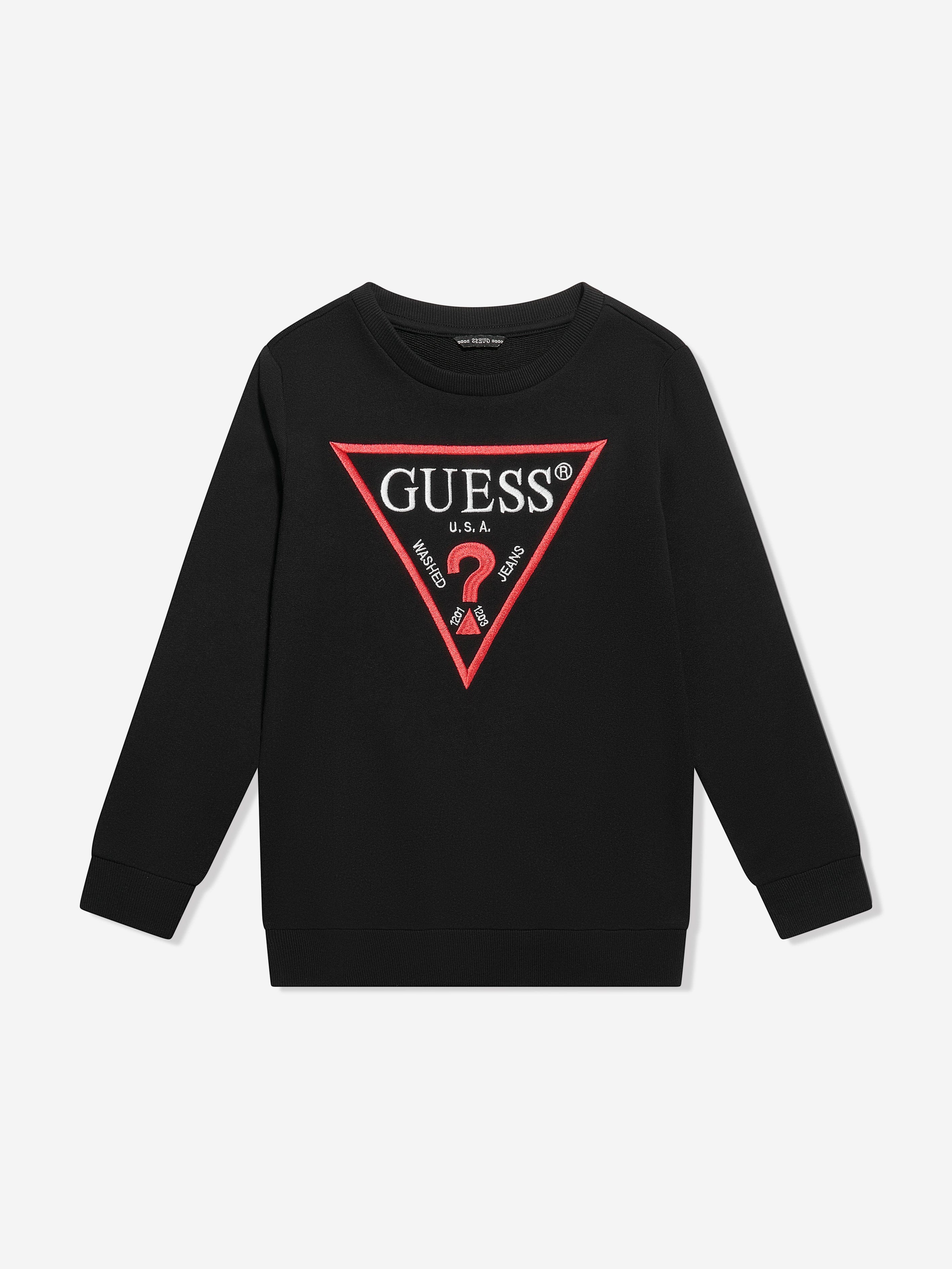 Guess Boys Logo Print Sweatshirt in Black