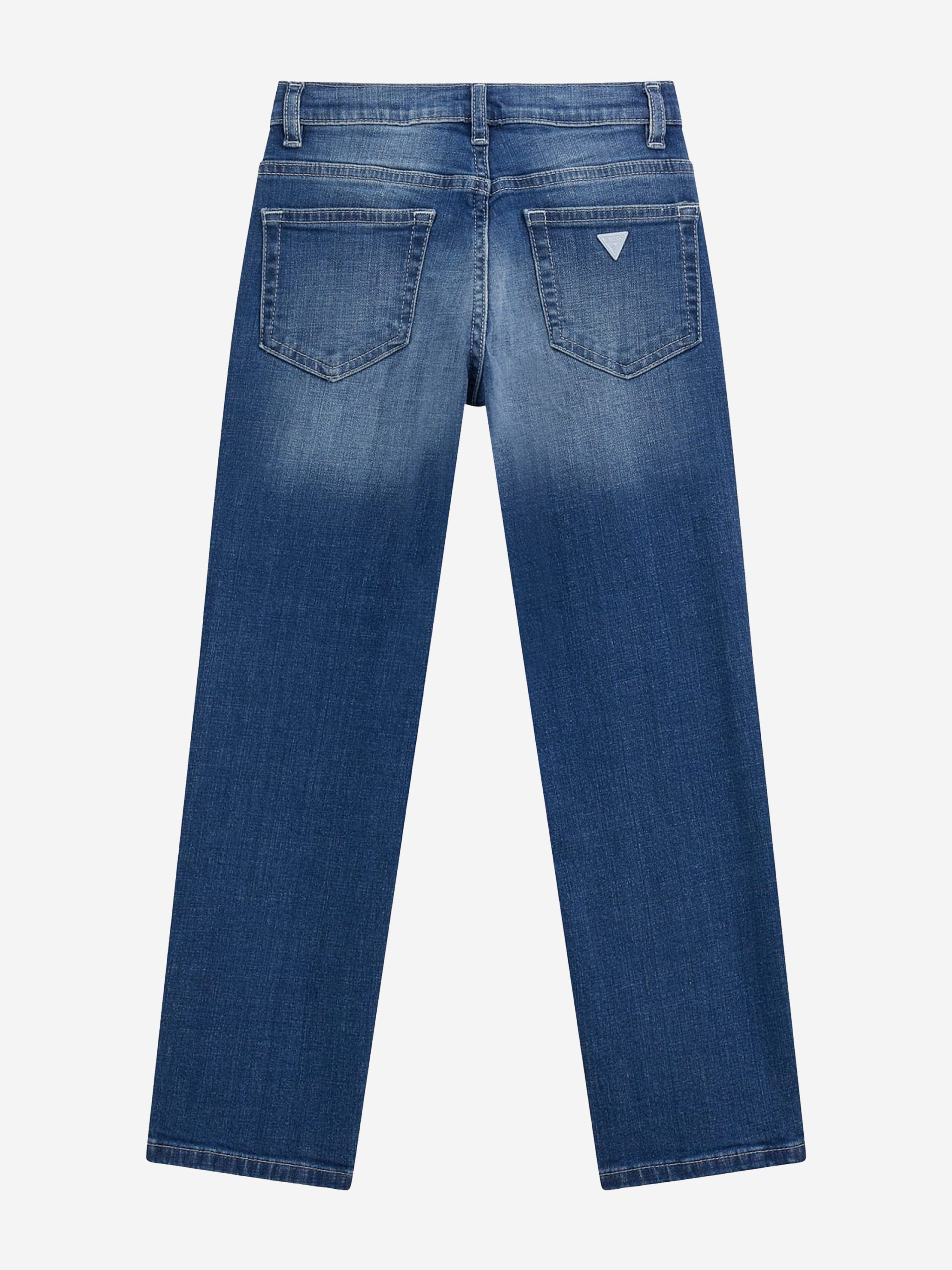 Girls Stretch Denim Straight Jeans in Blue