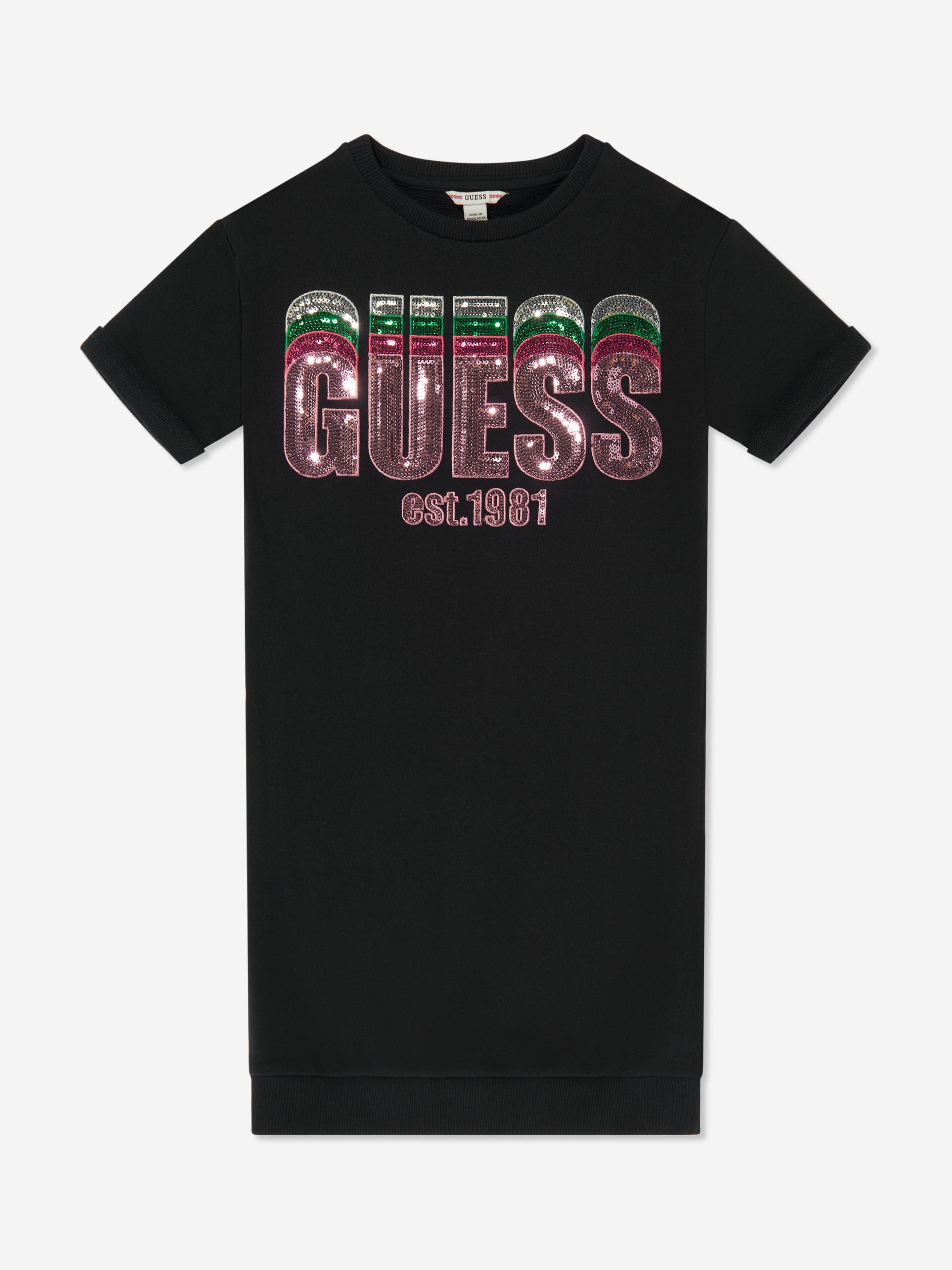 Girls Logo Sweater Dress in Black