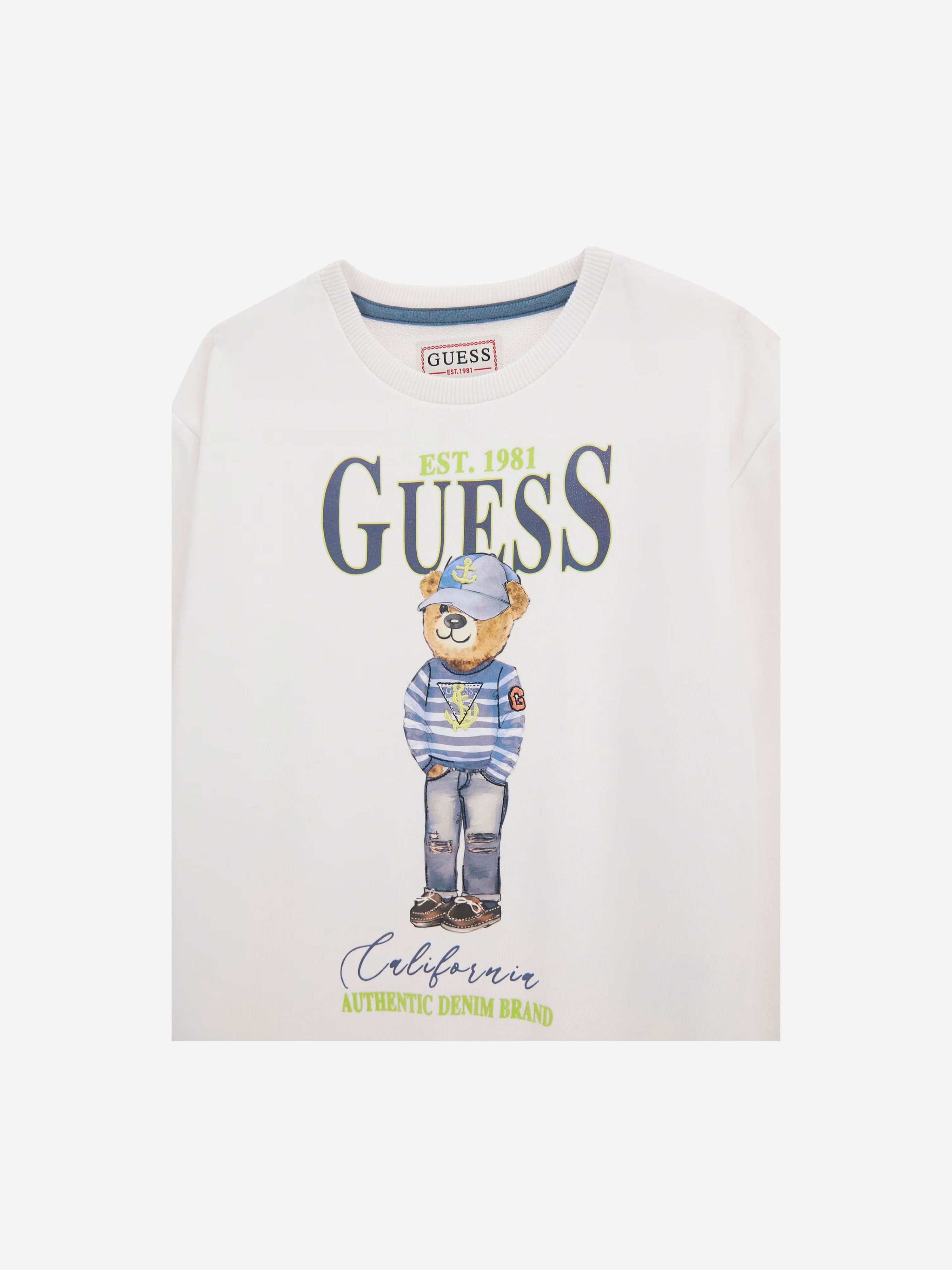 Boys Bear Sweatshirt in White