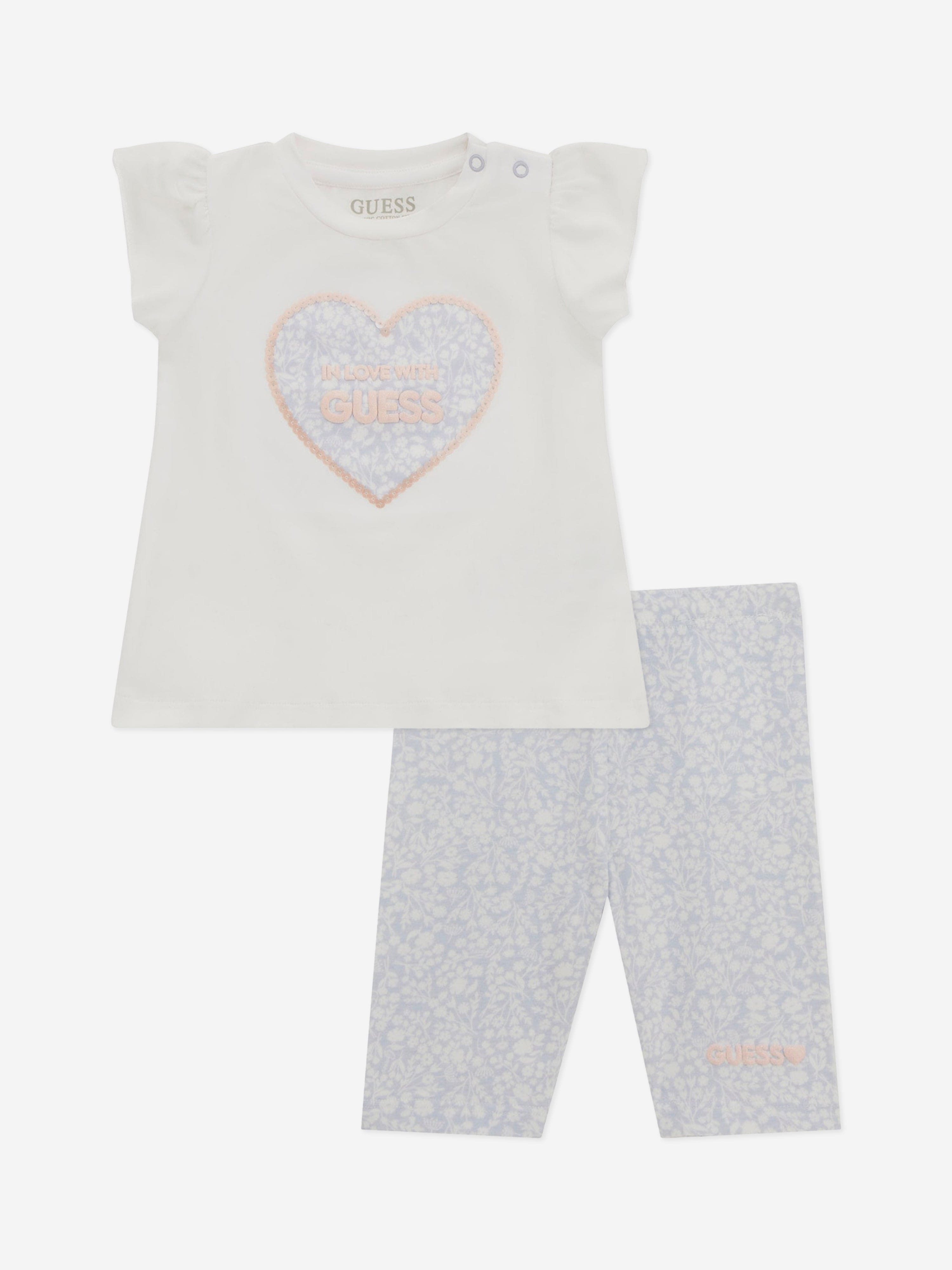 Baby Girls Legging Set in White