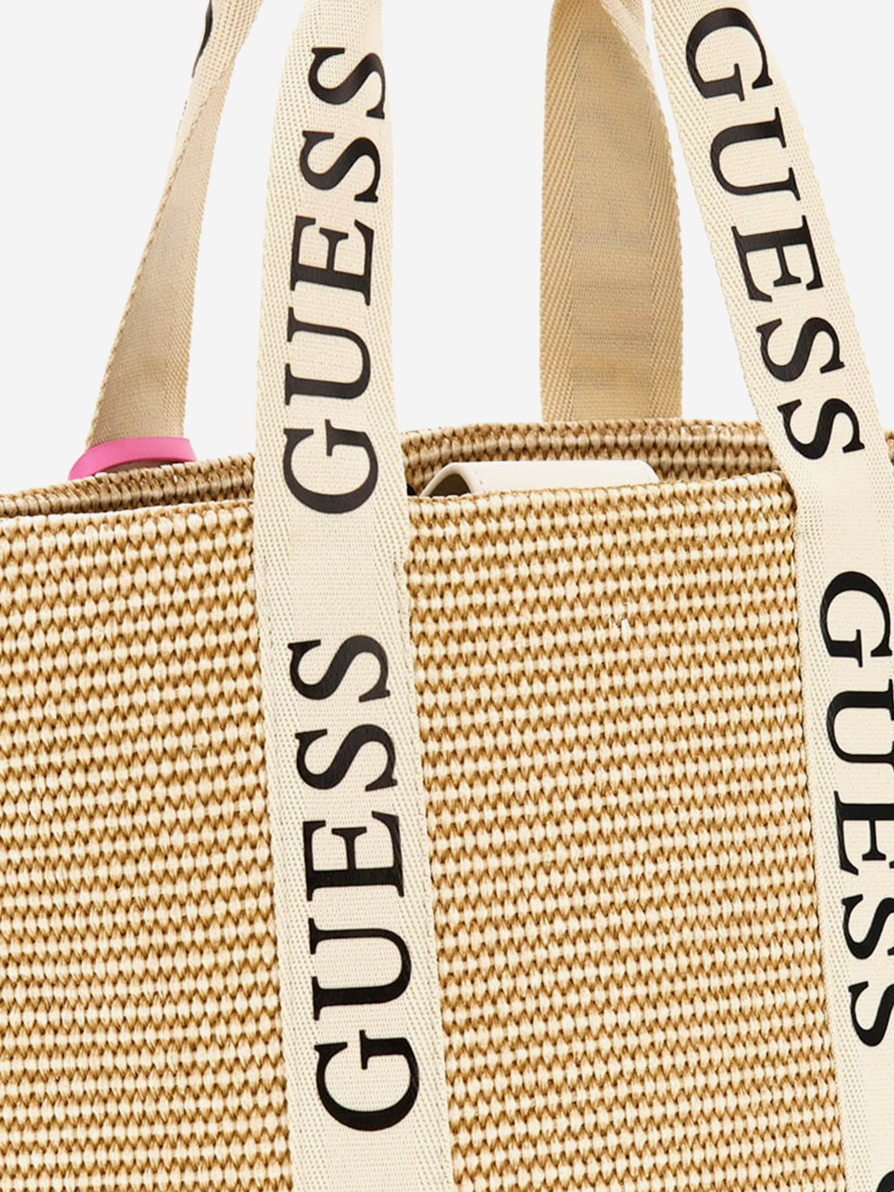 Girls Straw Tote Bag in Ivory