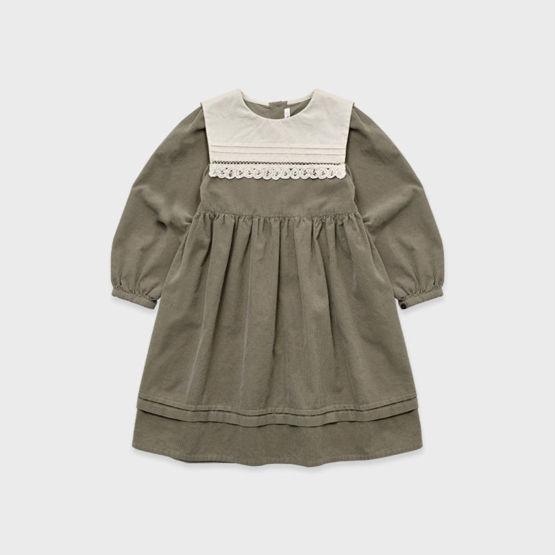 Girls Khaki Corduroy Dress