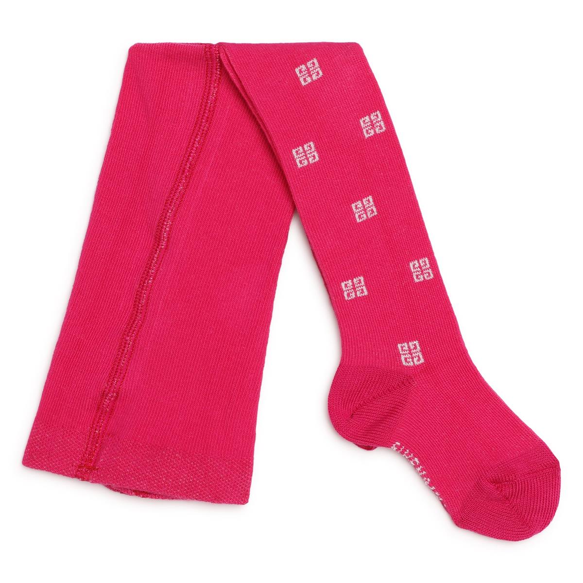 Baby Girls Fuchsia Logo Cotton Tights