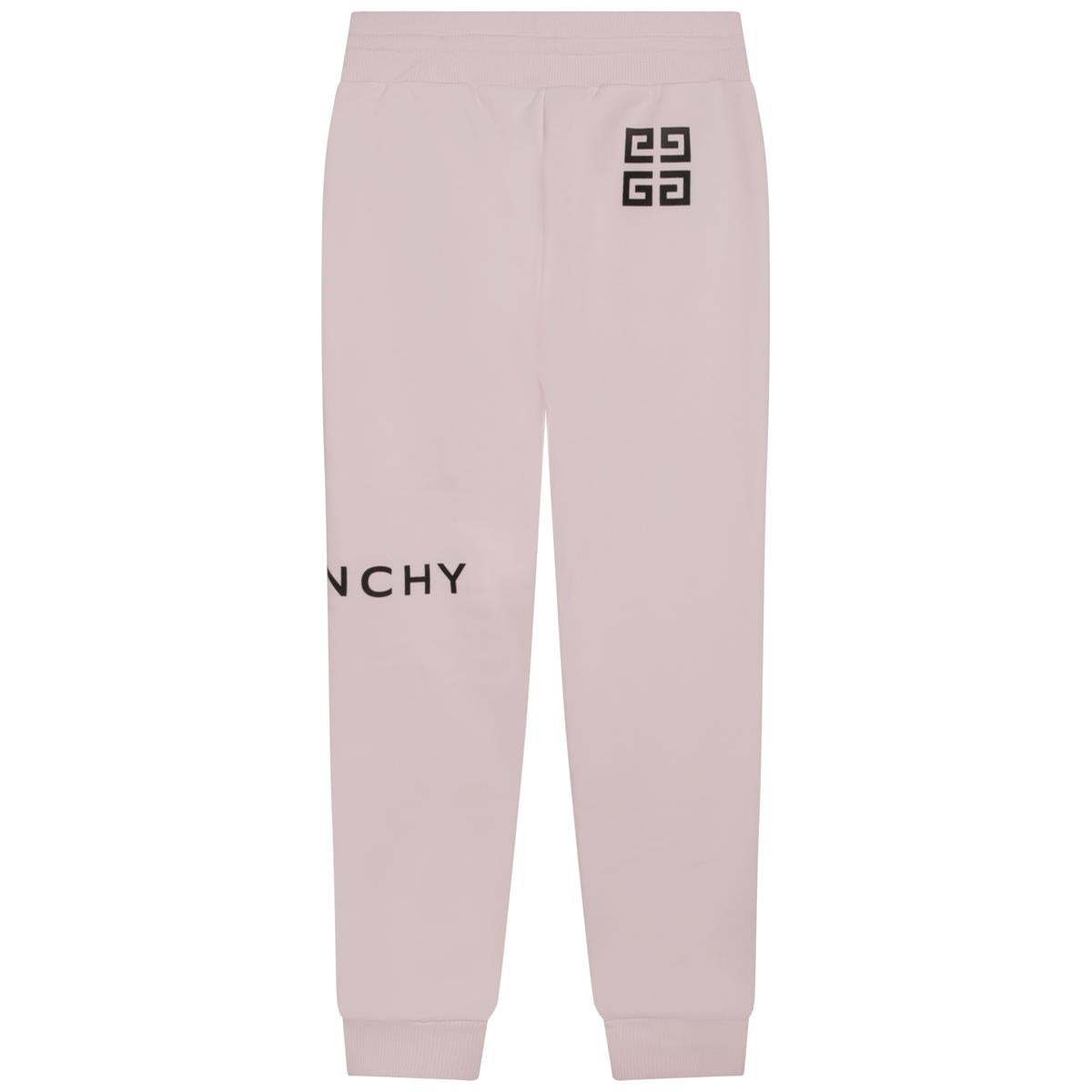 Girls Pink Logo Cotton Trousers