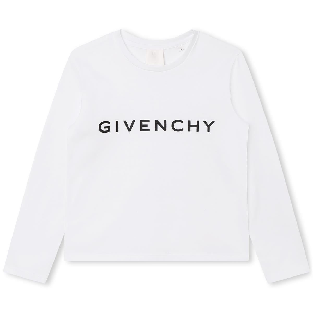 Girls White Logo Cotton T-Shirt