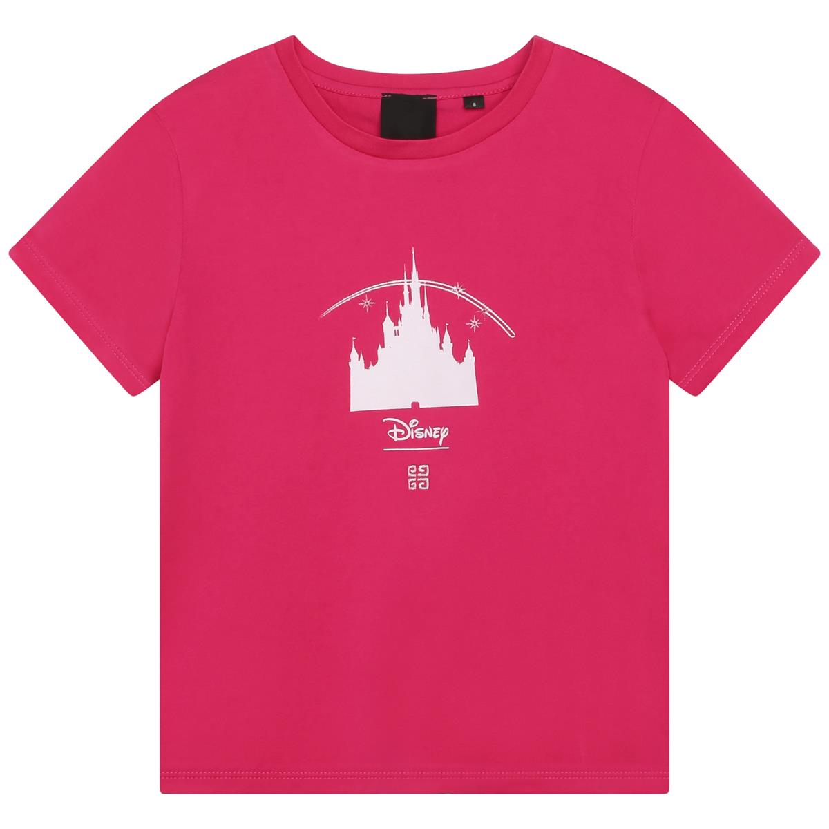 Girls Fuchsia Printed Cotton T-Shirt
