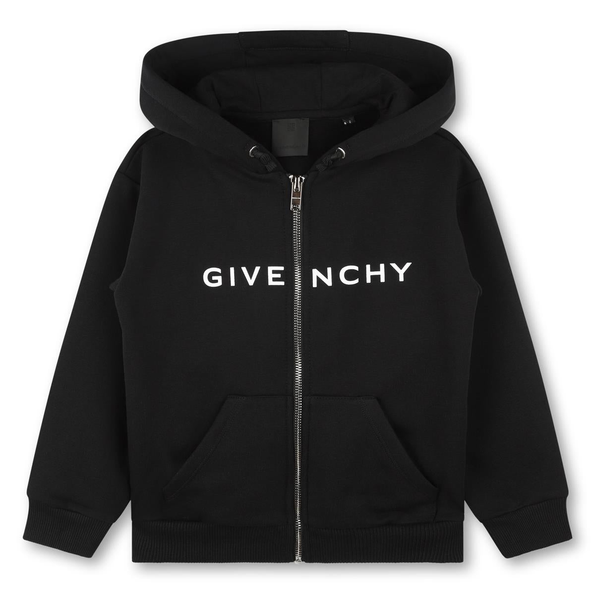 Girls Black Zip-Up Top