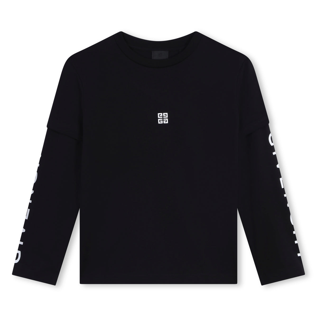T-shirt en coton noir à logo pour garçons