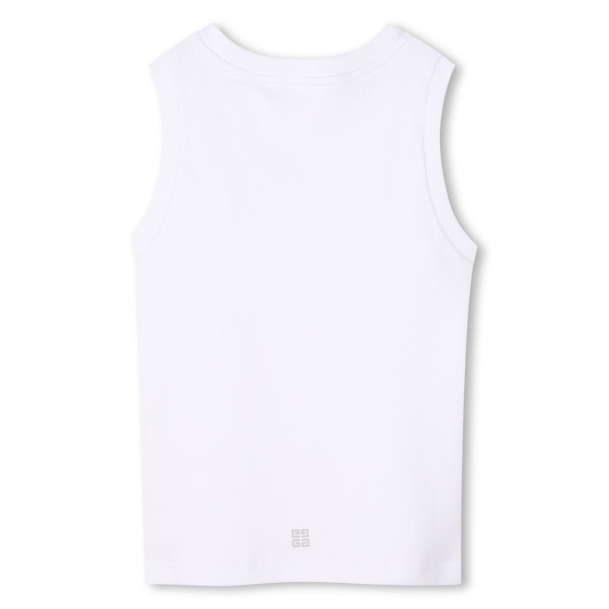 Boys White Printed Logo Cotton Vest