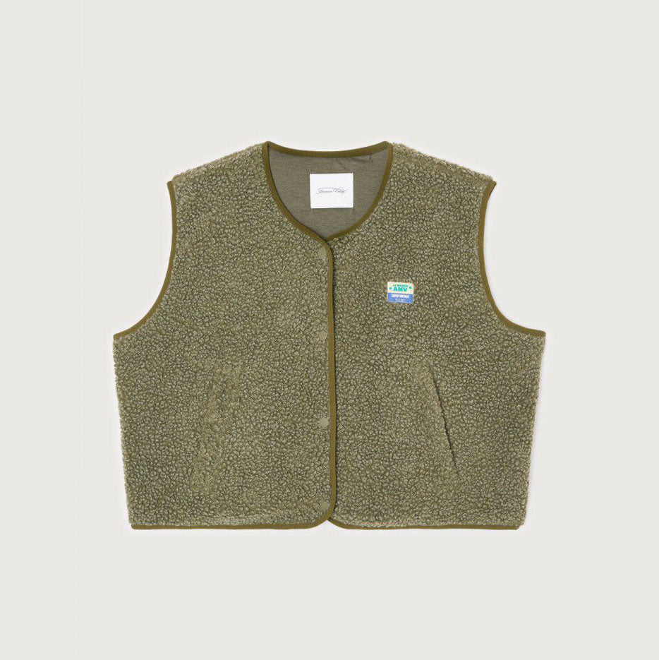 Women Green Sherpa Gilet