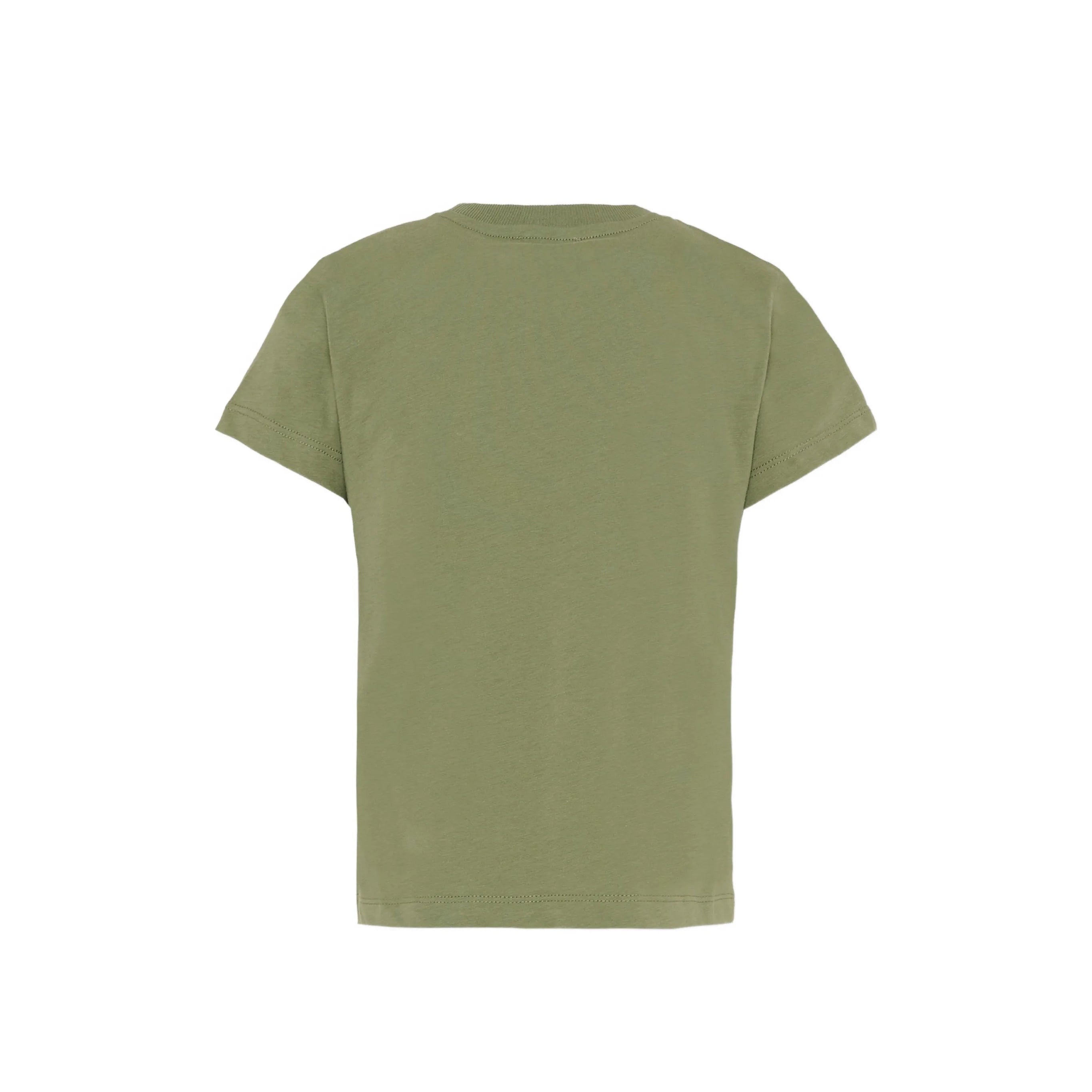 Boys & Girls Green Bear Printed Cotton T-Shirt