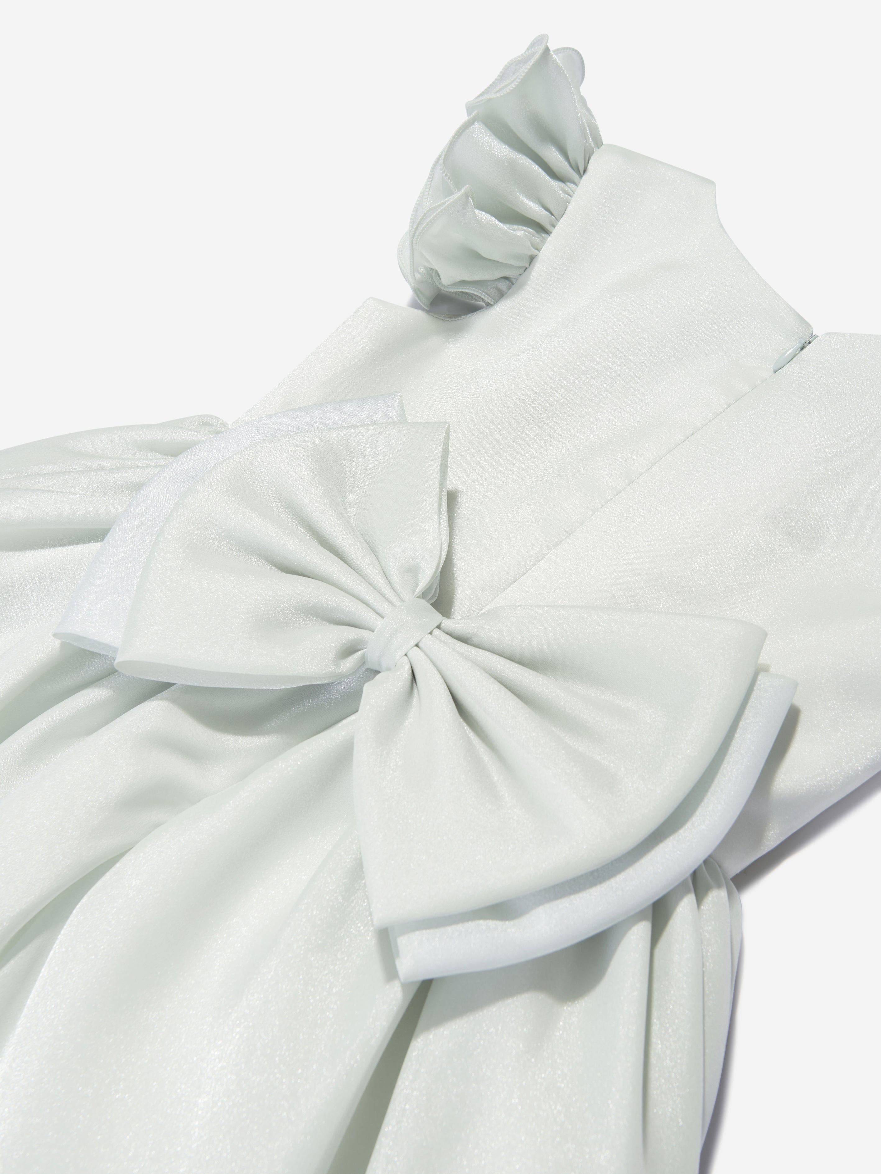 iAMe Girls Ruffle Detail A Line Dress in Green