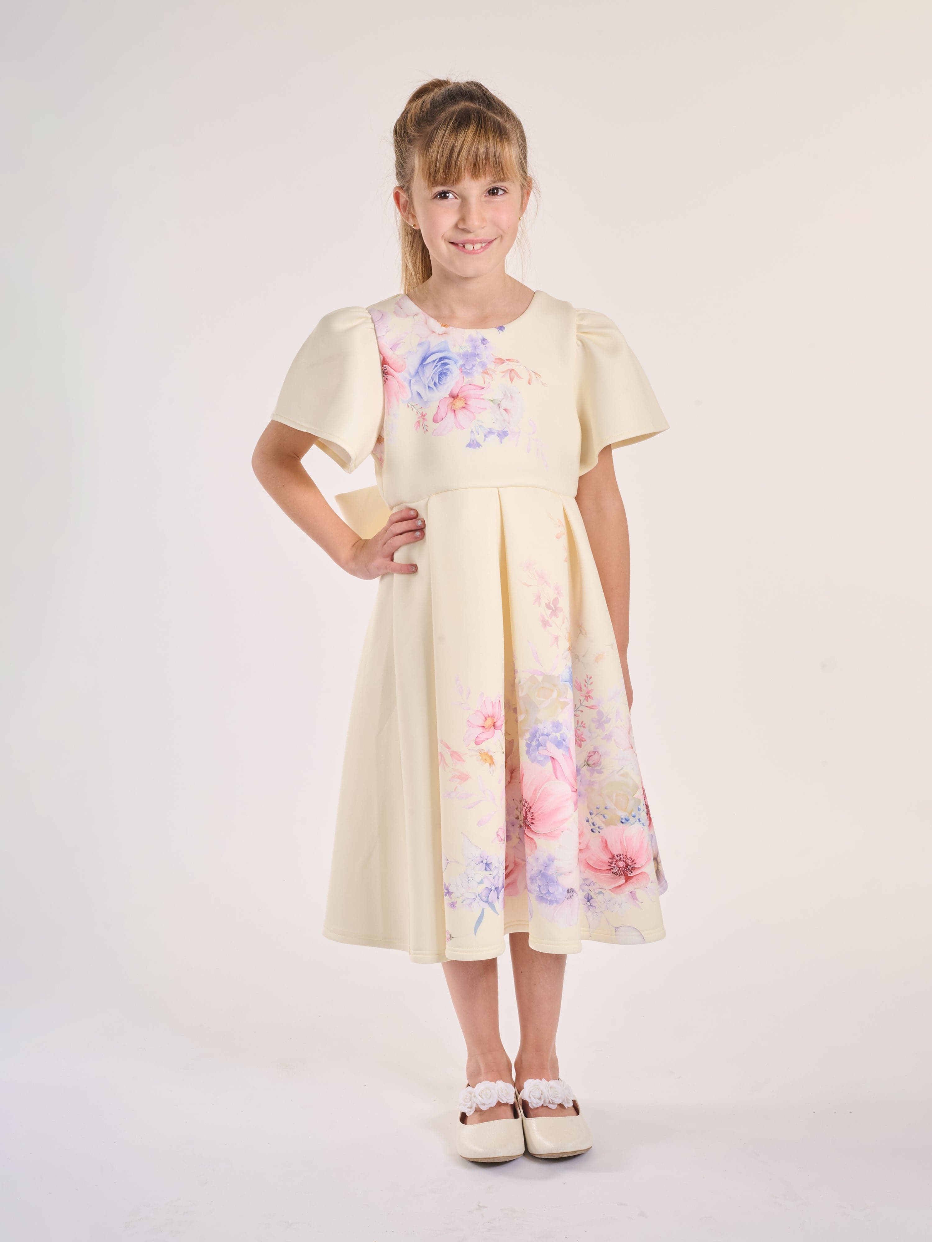 Girls Sunlight Serenade Dress in Yellow