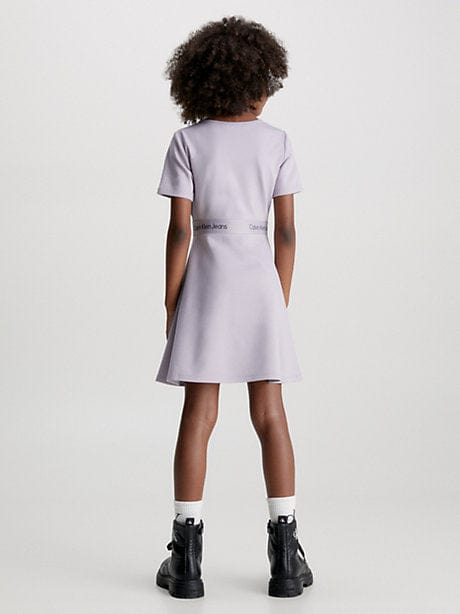 Calvin Klein Girls Punto Tape Dress in Lilac