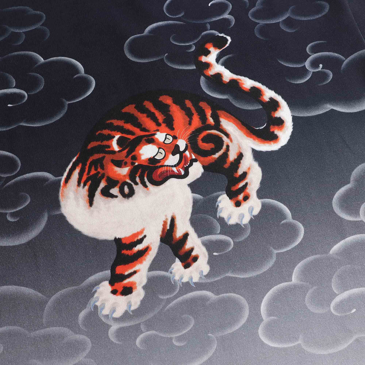T-shirt en coton bleu foncé imprimé tigre pour garçons et filles