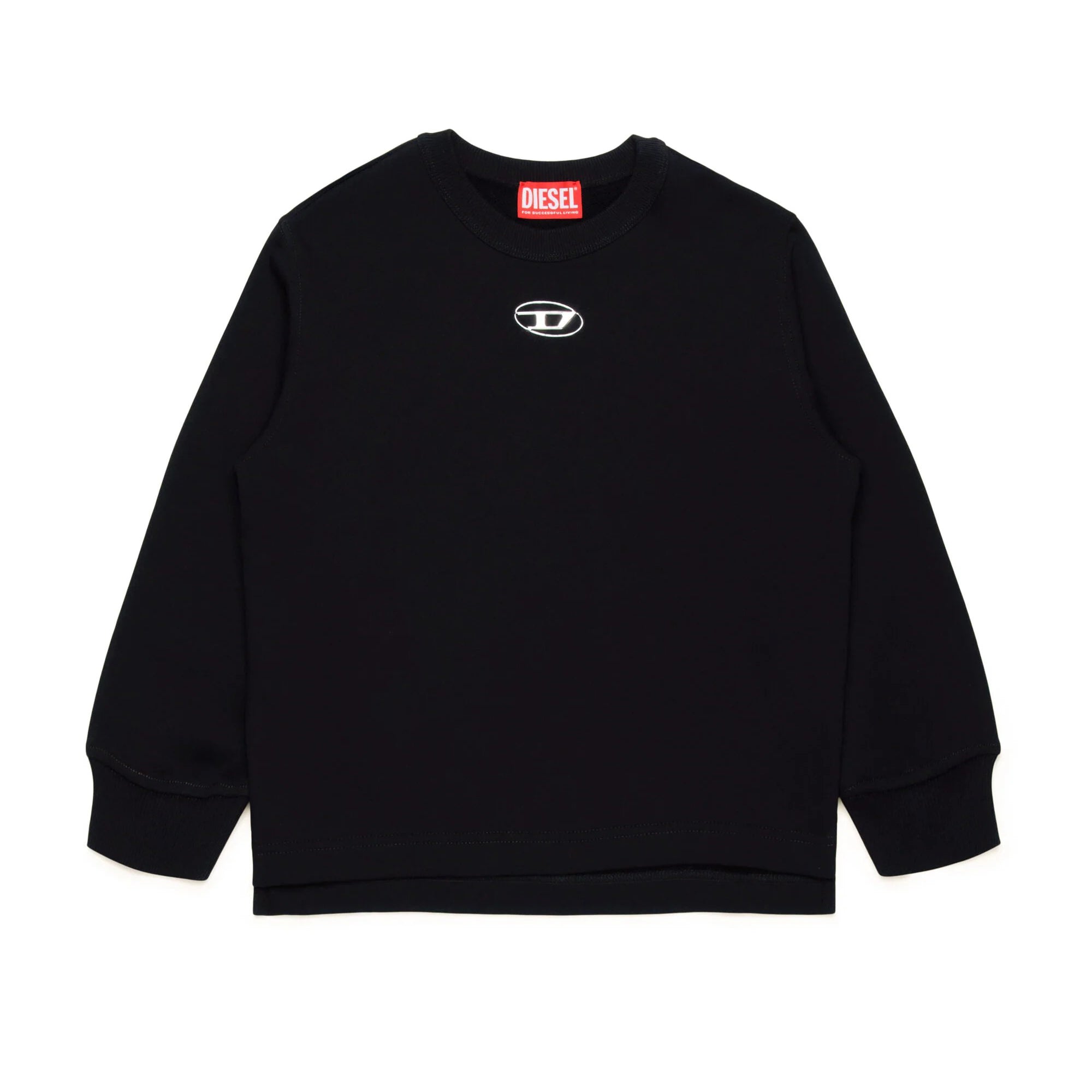 Boys Black Cotton Logo Sweatshirt