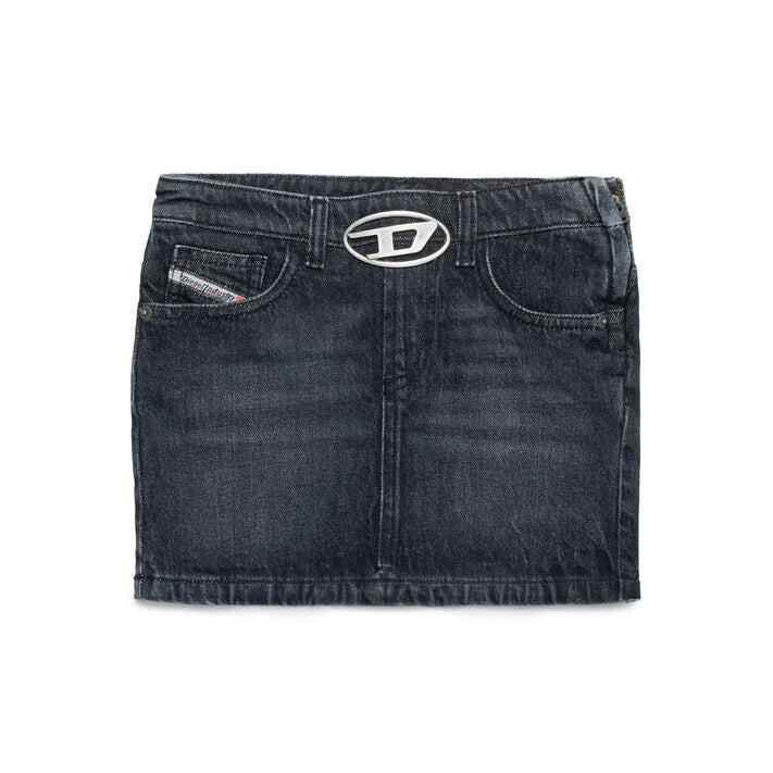 Girls Black Denim Skirt