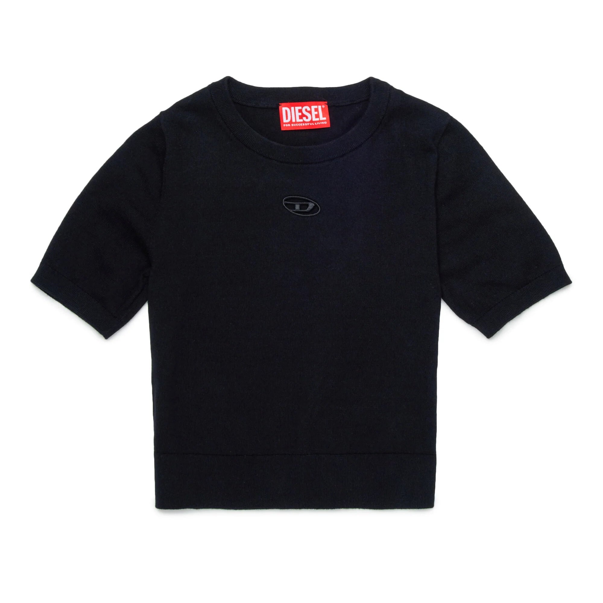 Girls Black Embroidered Logo Cotton Sweatshirt