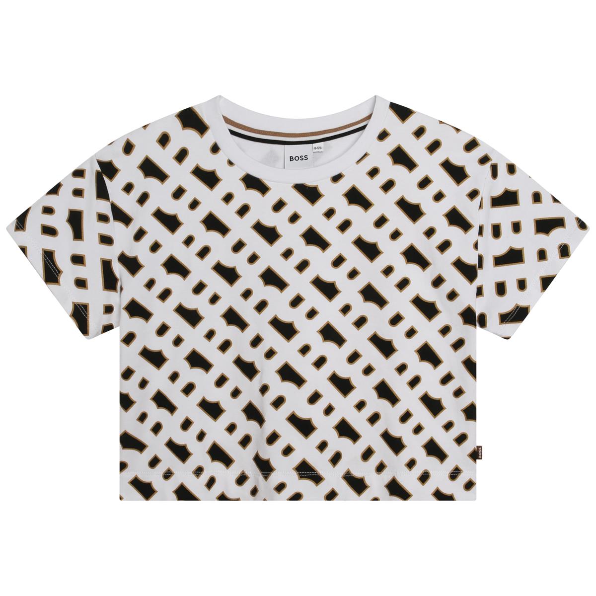 Girls Black Logo Cotton T-Shirt