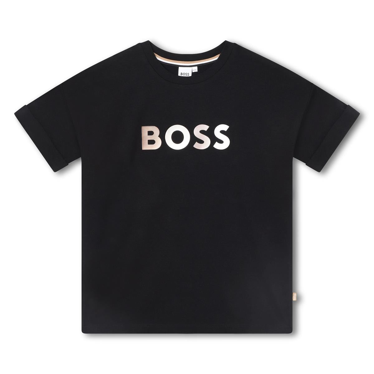 Girls Black Logo Cotton T-Shirt