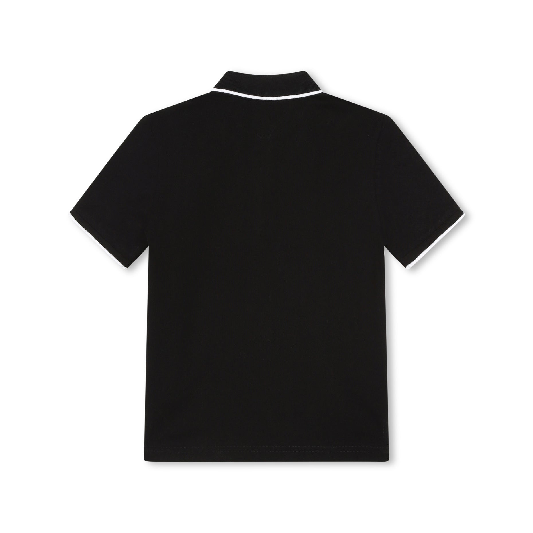 Boys Black Cotton Polo Shirt