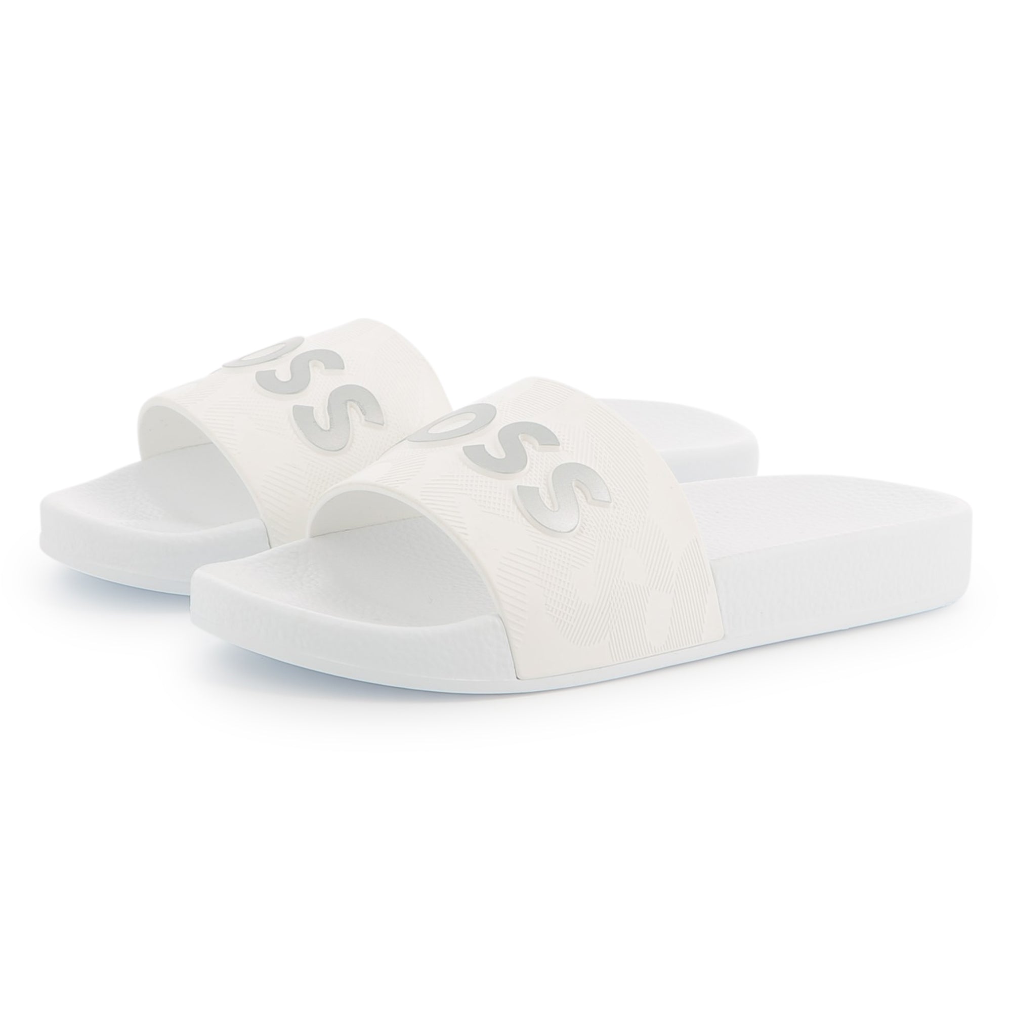 Boys & Girls White Logo Rubber Slippers