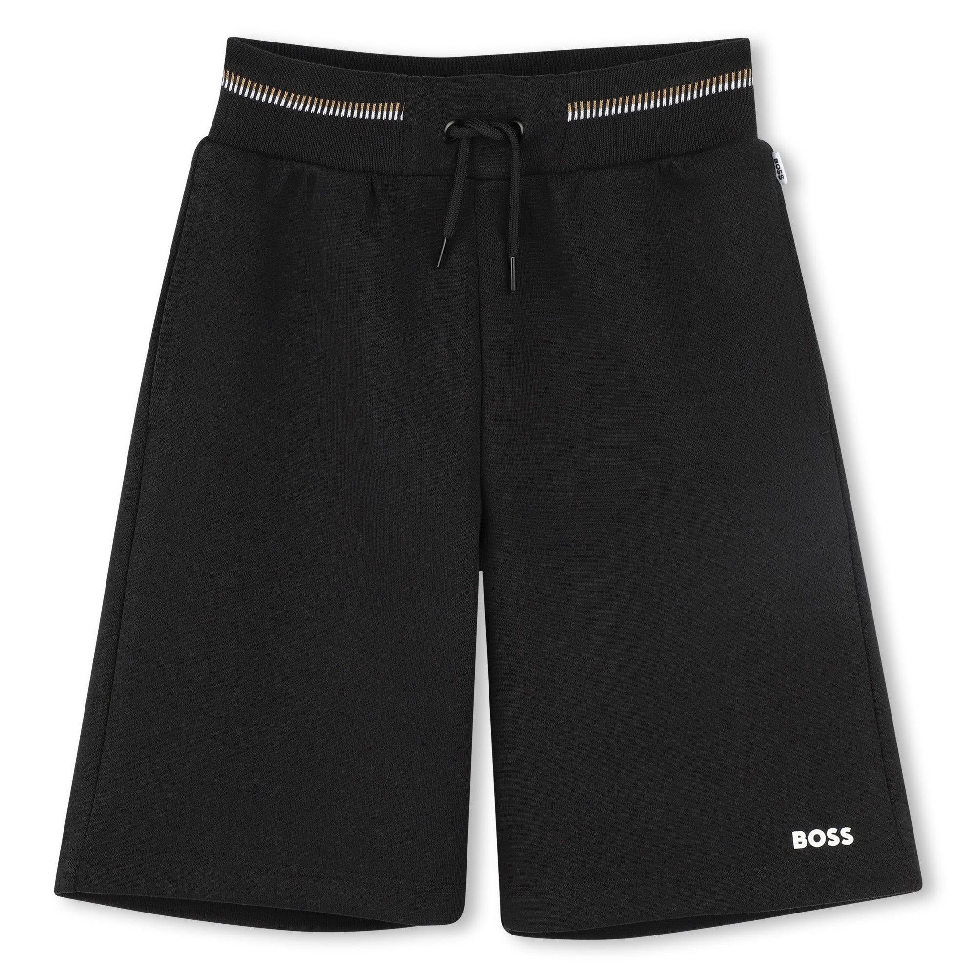Boys Black Cotton Shorts