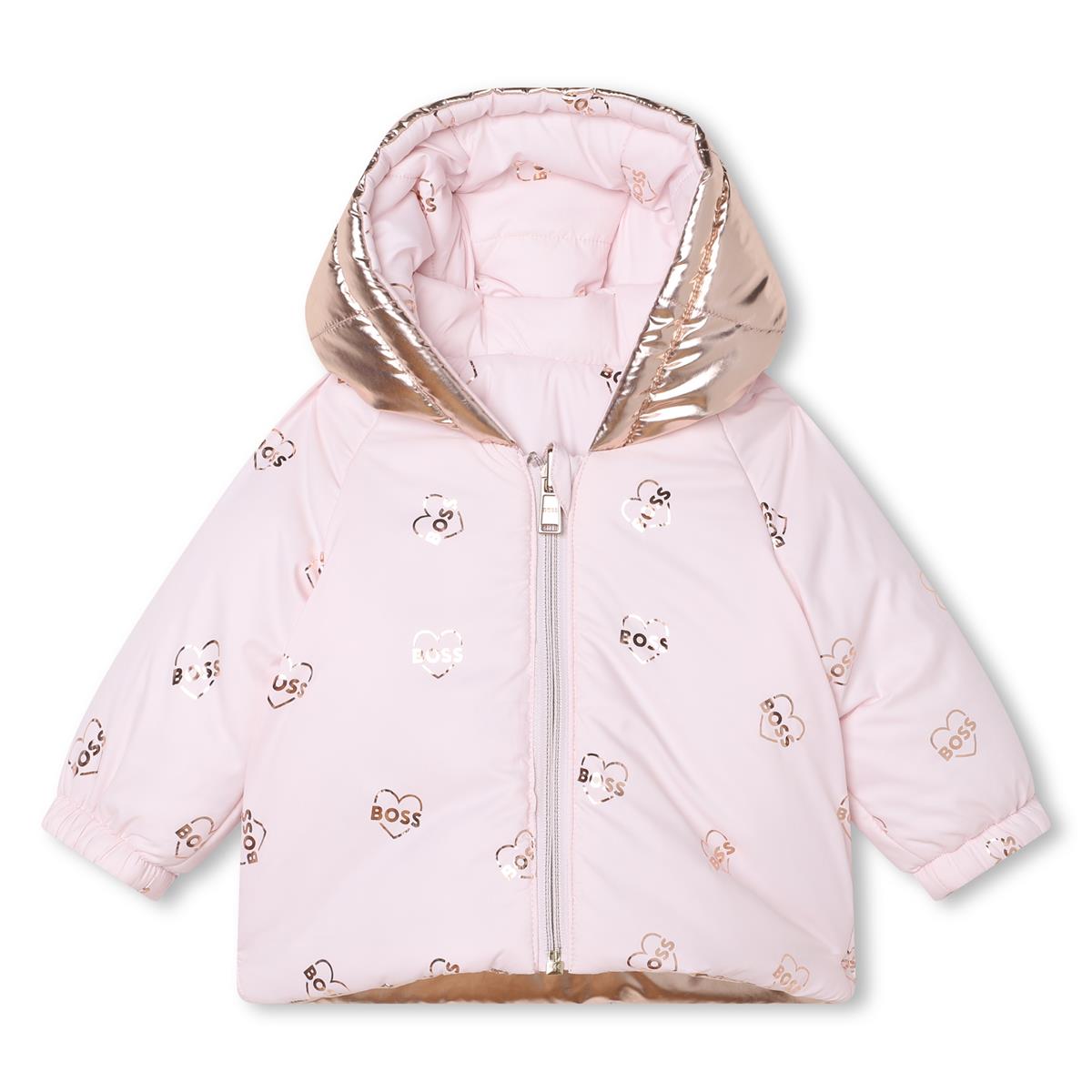 Baby Girlss Pink Reversible Padded Jacket