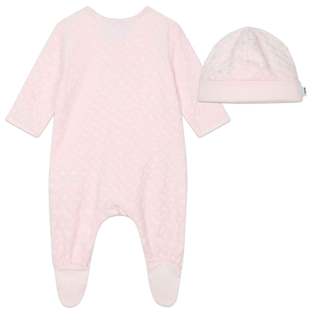 Baby Girls Pink Cotton Babysuit Set