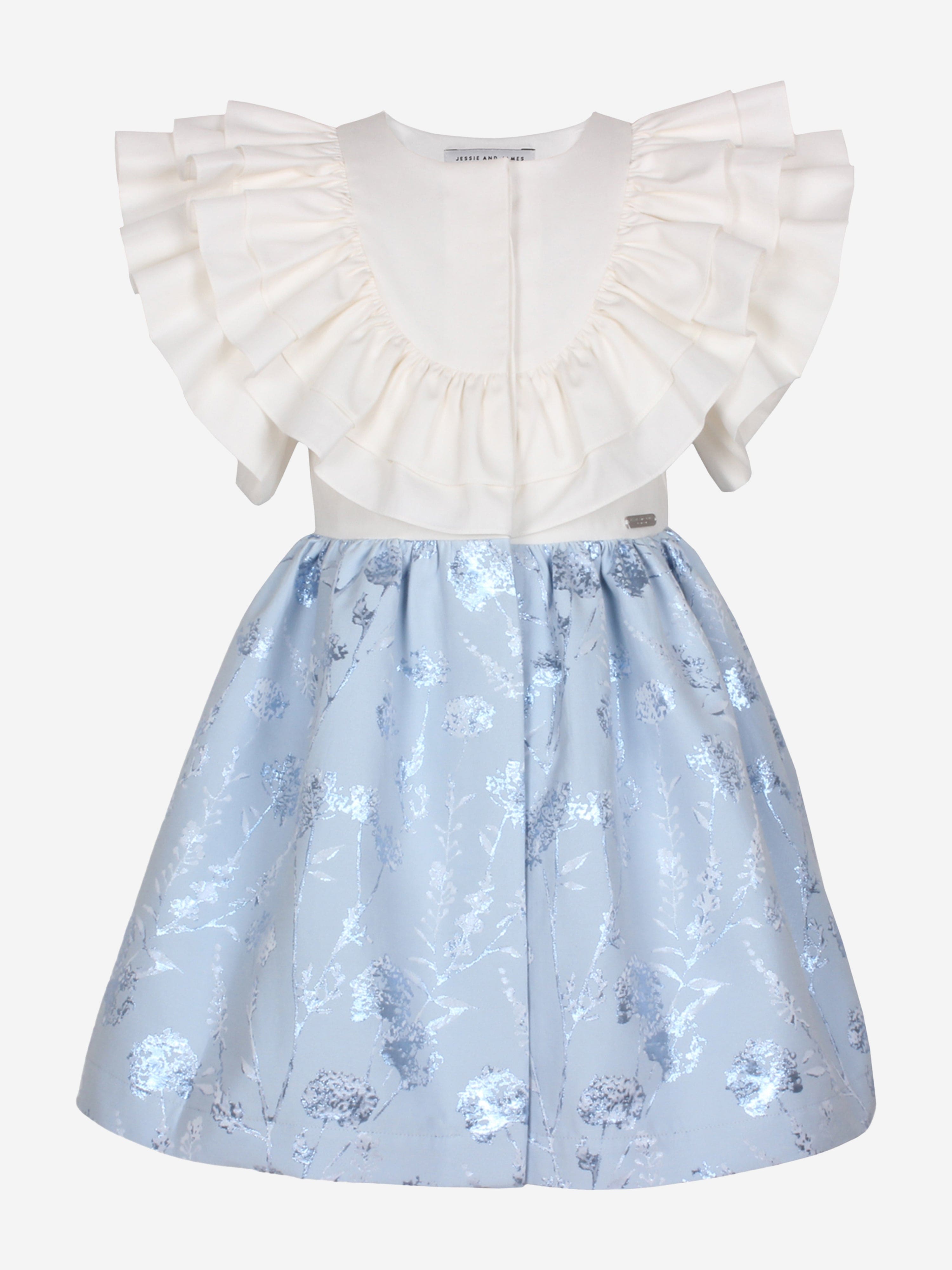 Girls Maude Dandelions Dress in Blue