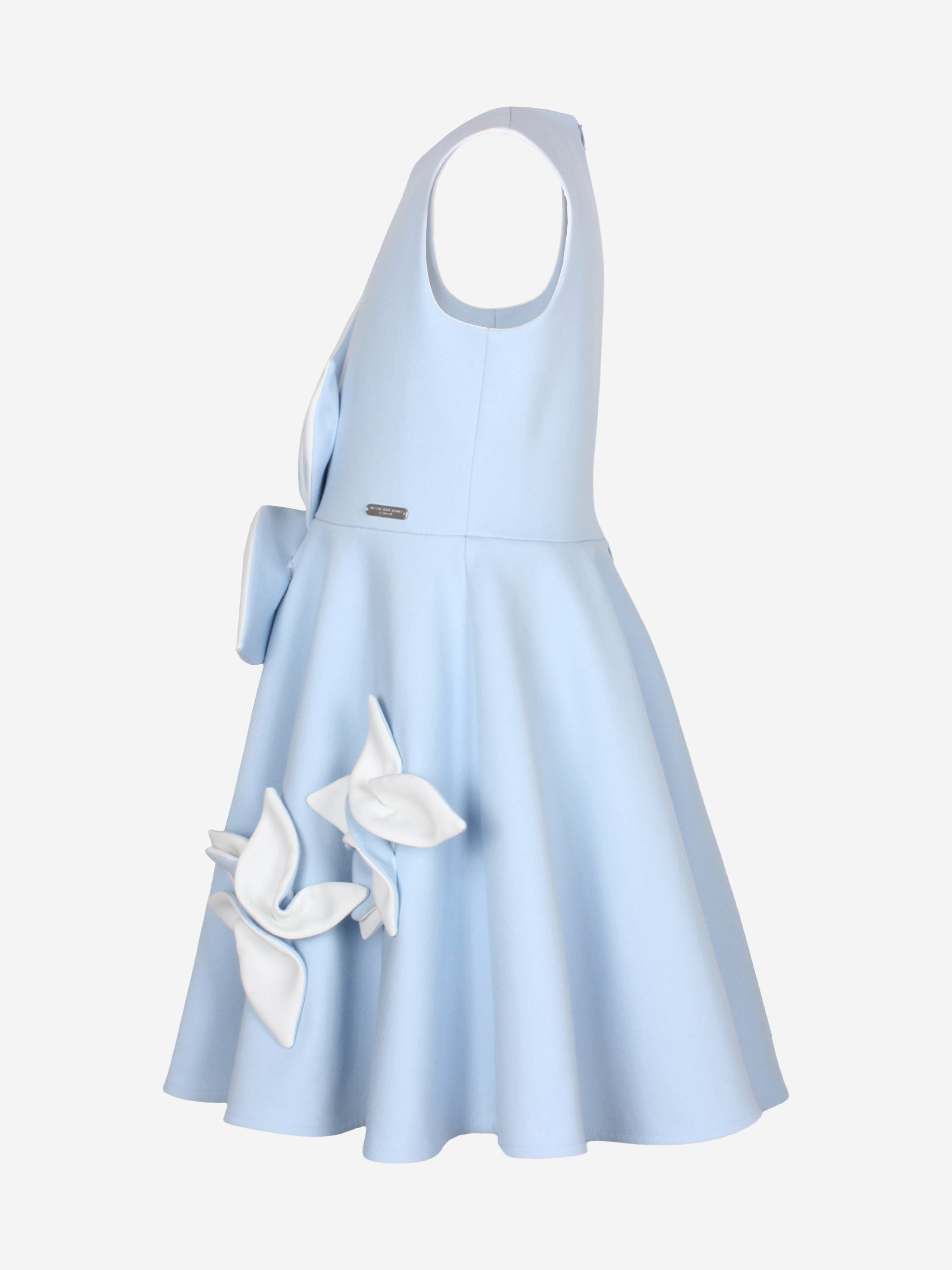 Jessie And James Girls Magnolia Sunset Flower Dress in Blue