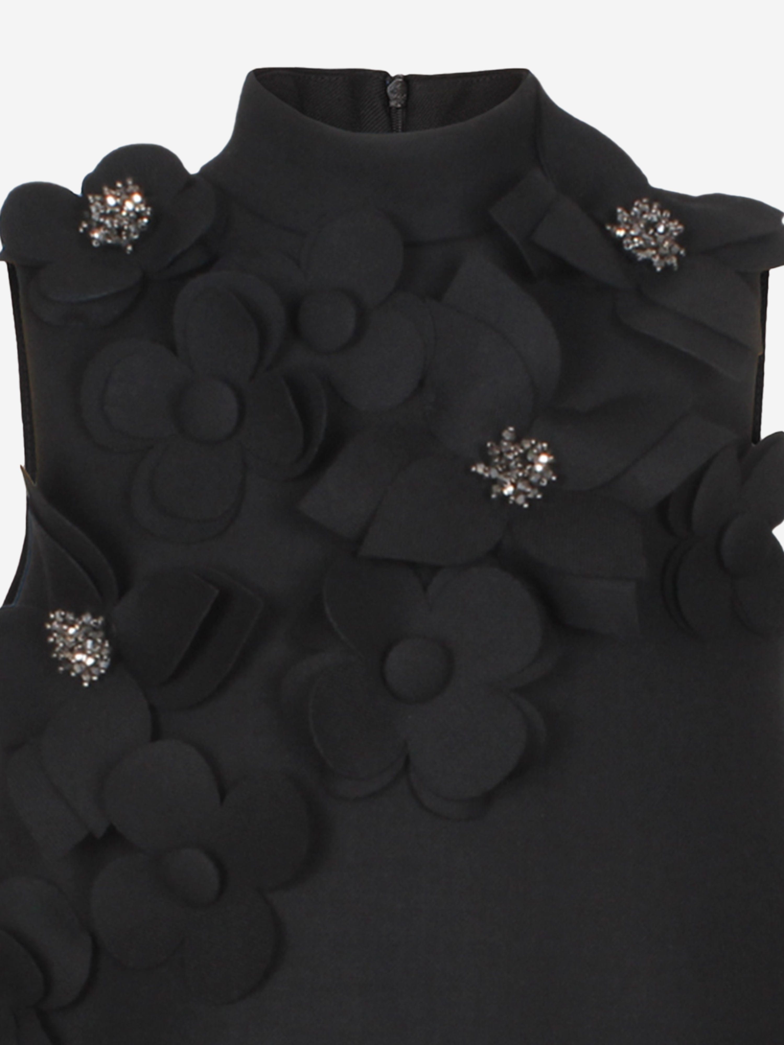 Jessie And James Girls Willow Flower Dress in Black