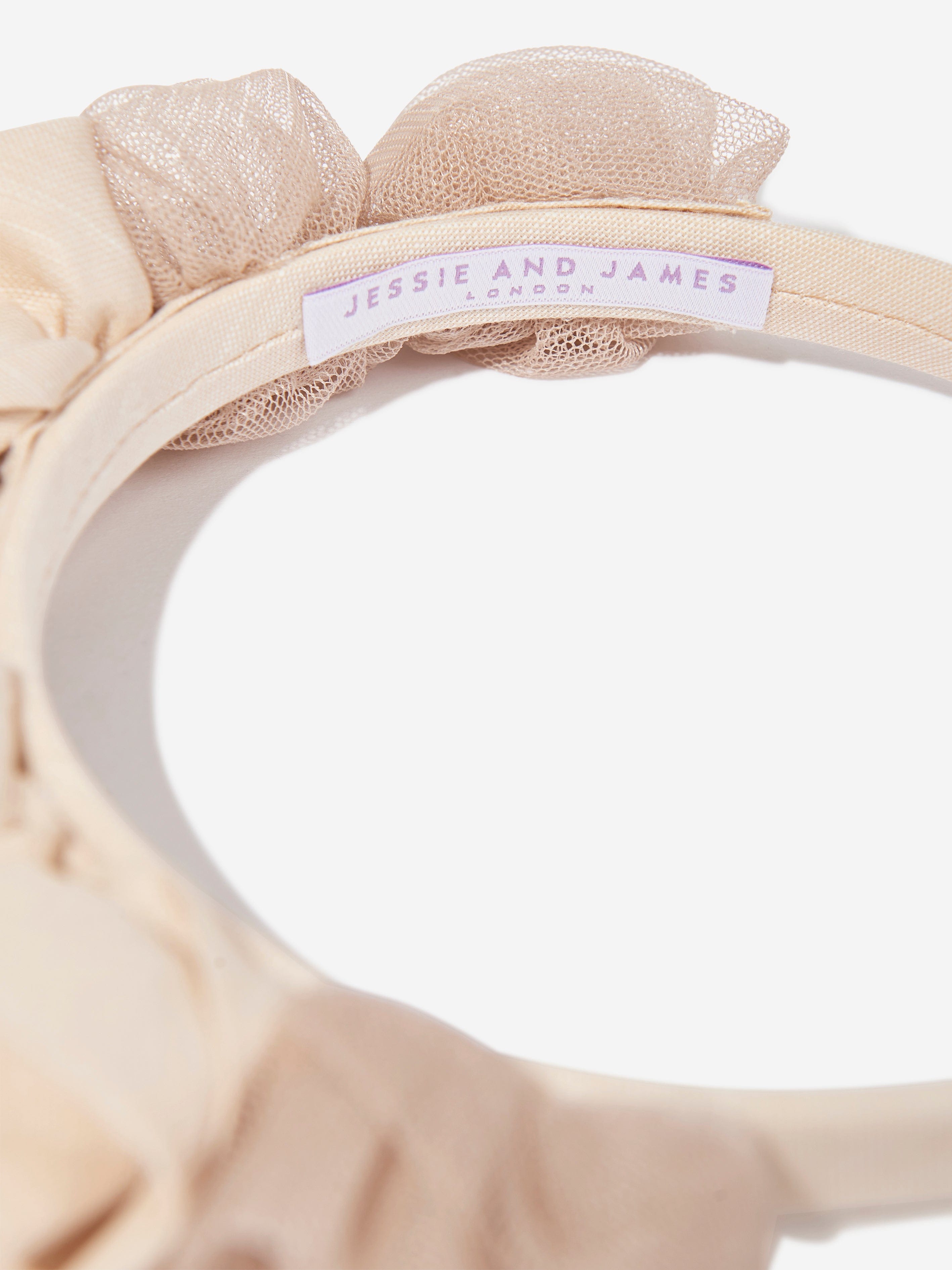 Girls Ring On Roses Headband in Beige