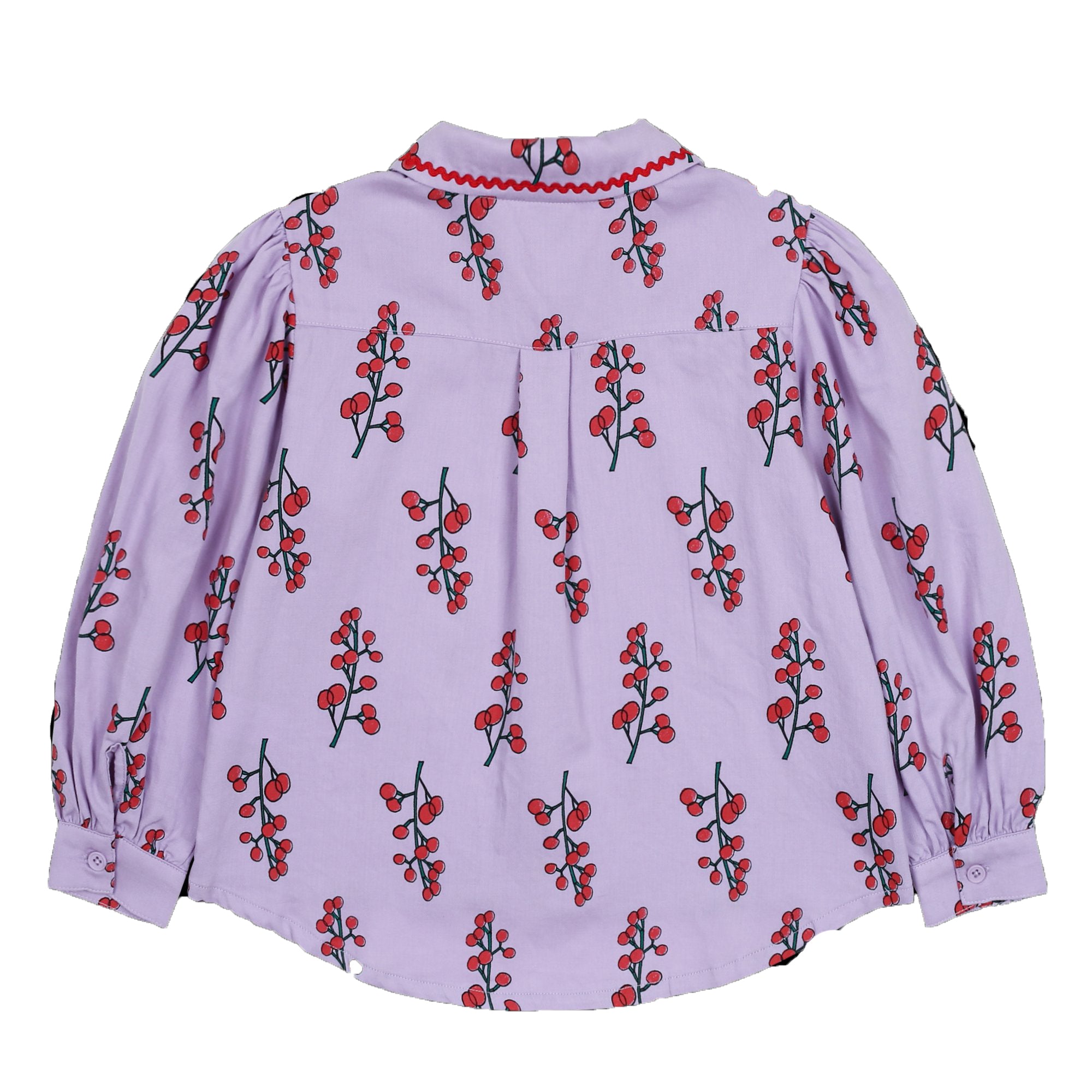 Girls Purple Floral Cotton Shirt